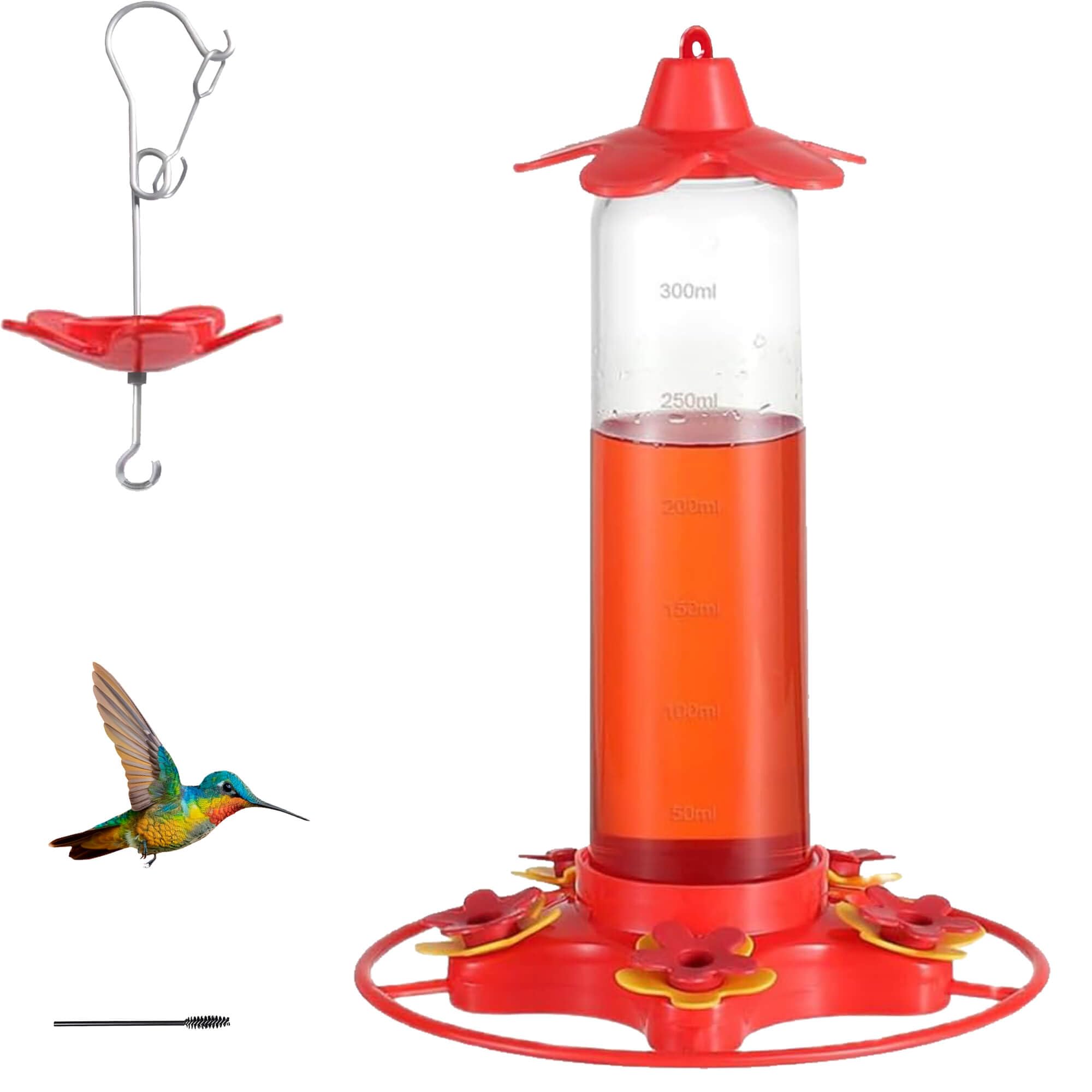 allslotx Hummingbird Feeder 12 oz red model front view