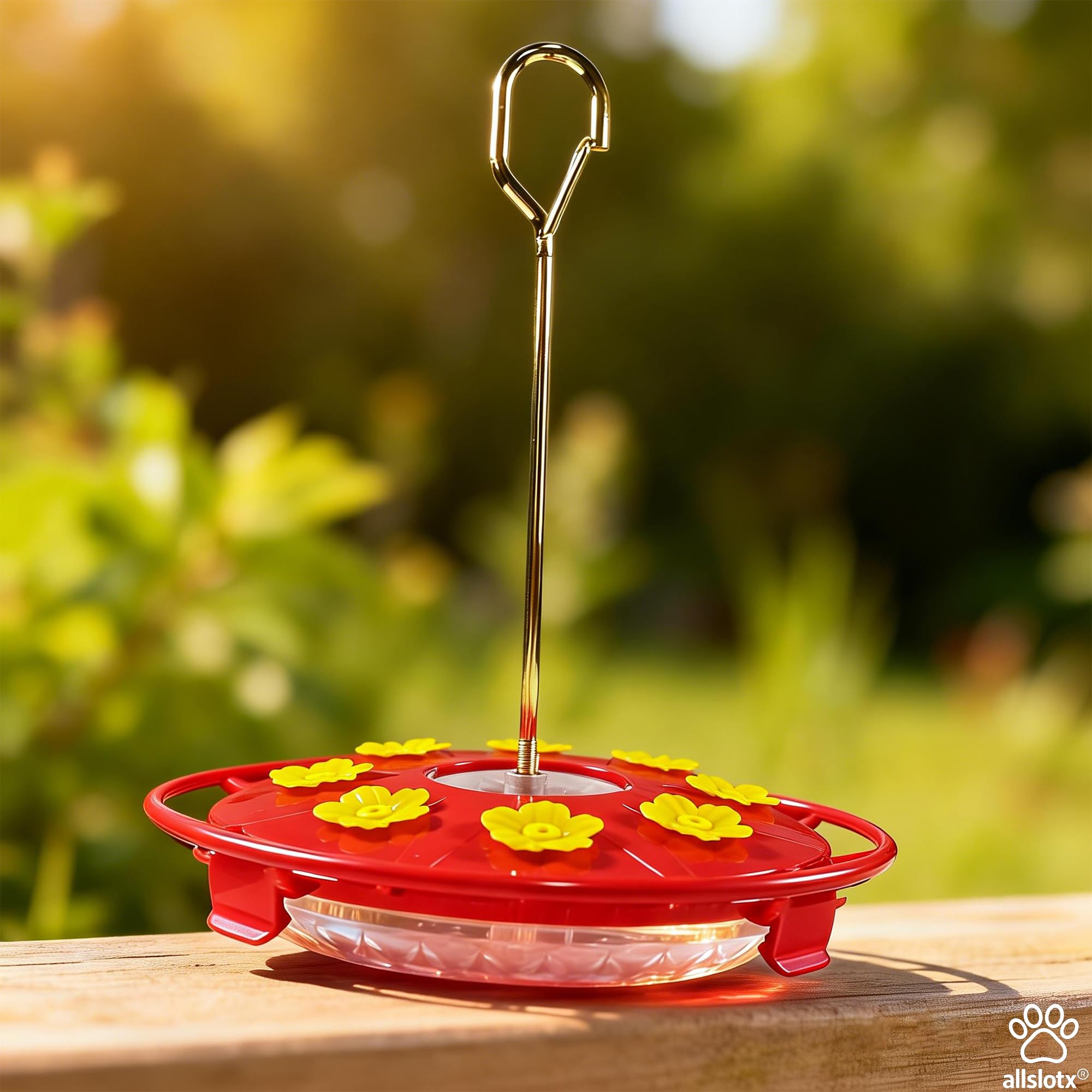 allslotx hummingbird feeder red model side view