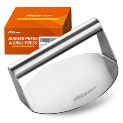 ALLTOP Smash Burger Press front view showing stainless steel finish