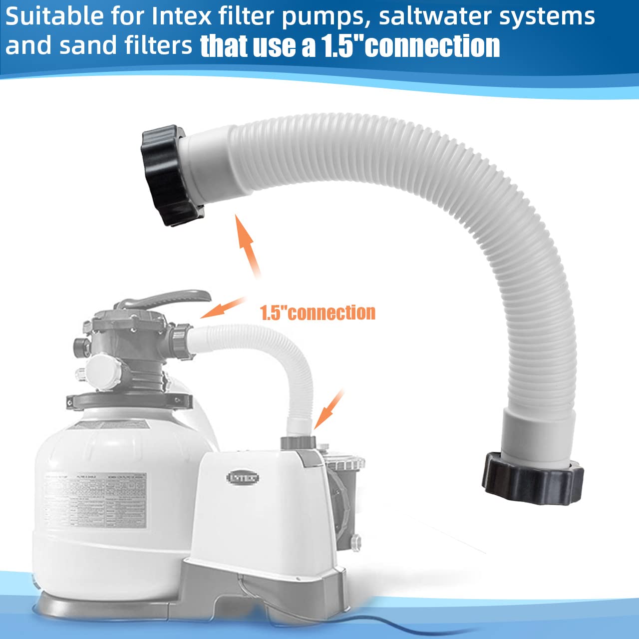 Alocs 1.5" pool hose with knob design for easy installation