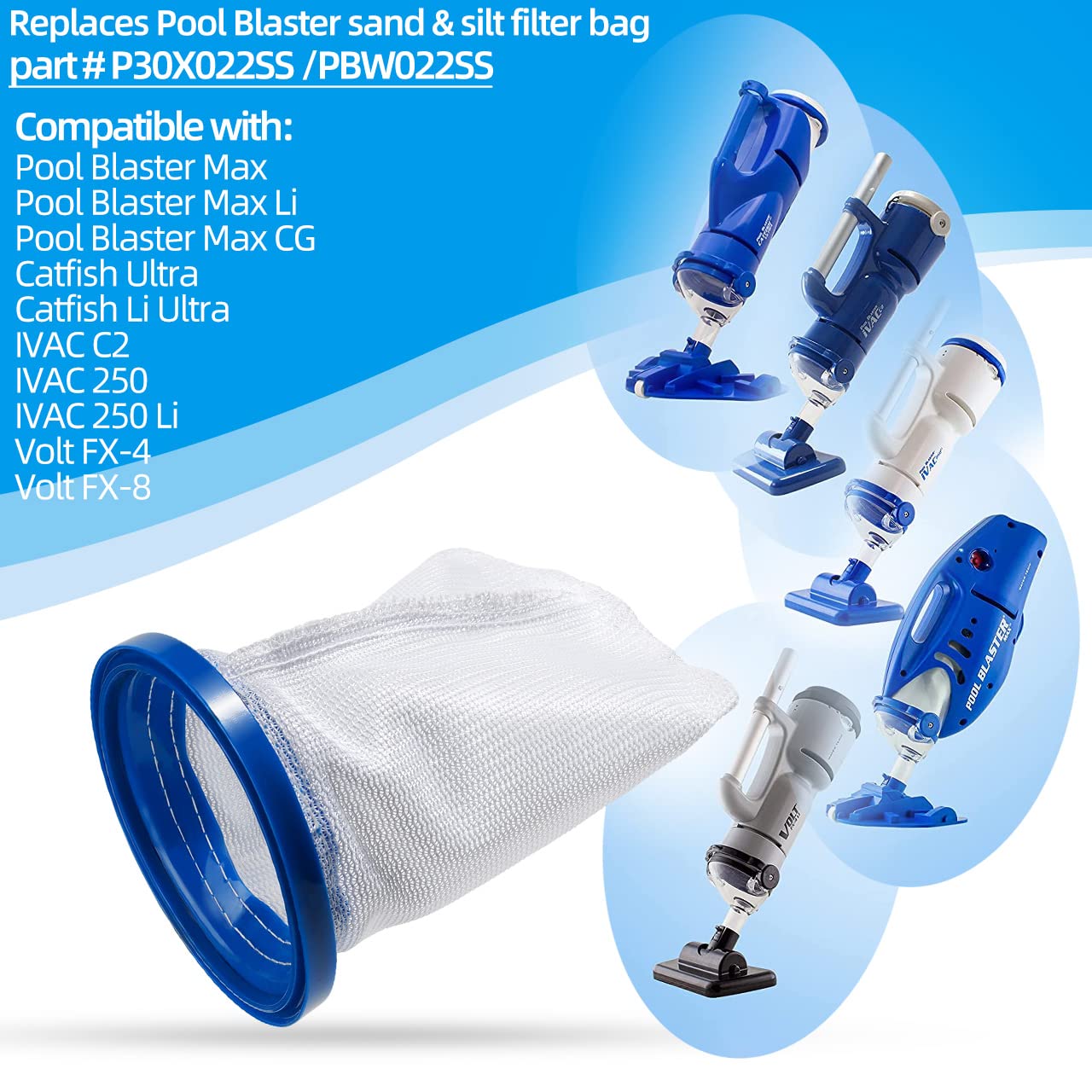 Alocs filter bag being used in pool vacuum