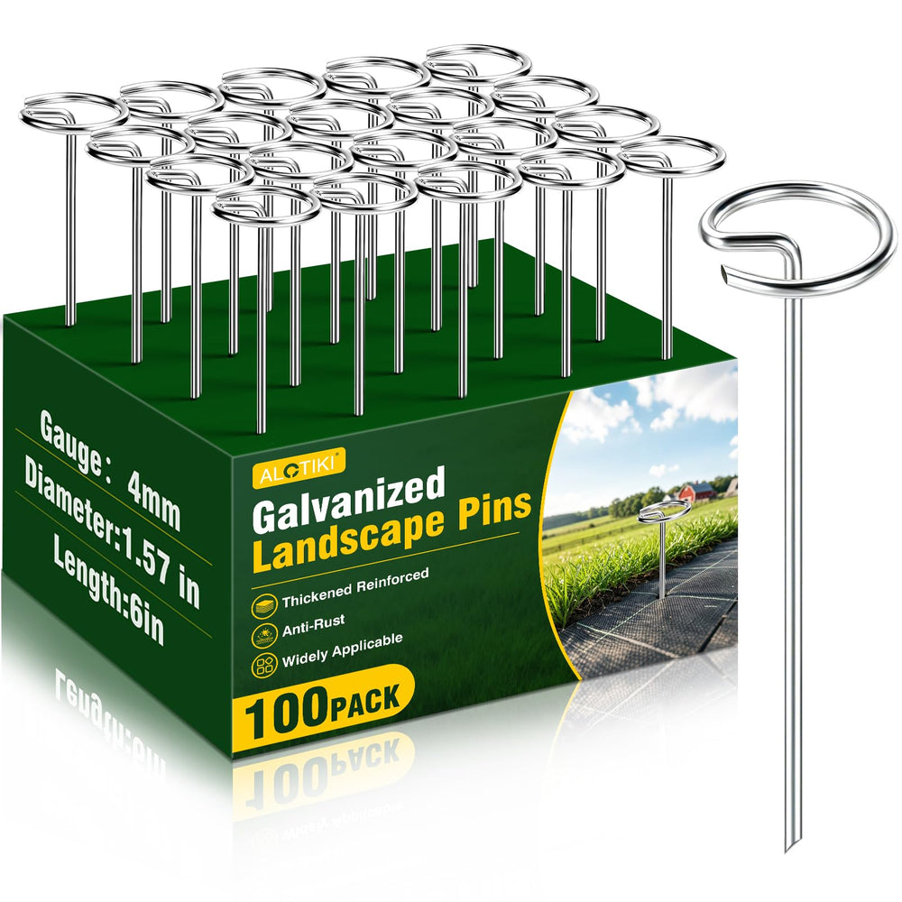 ALOTIKI 6 Inch Galvanized Landscape Staple front view