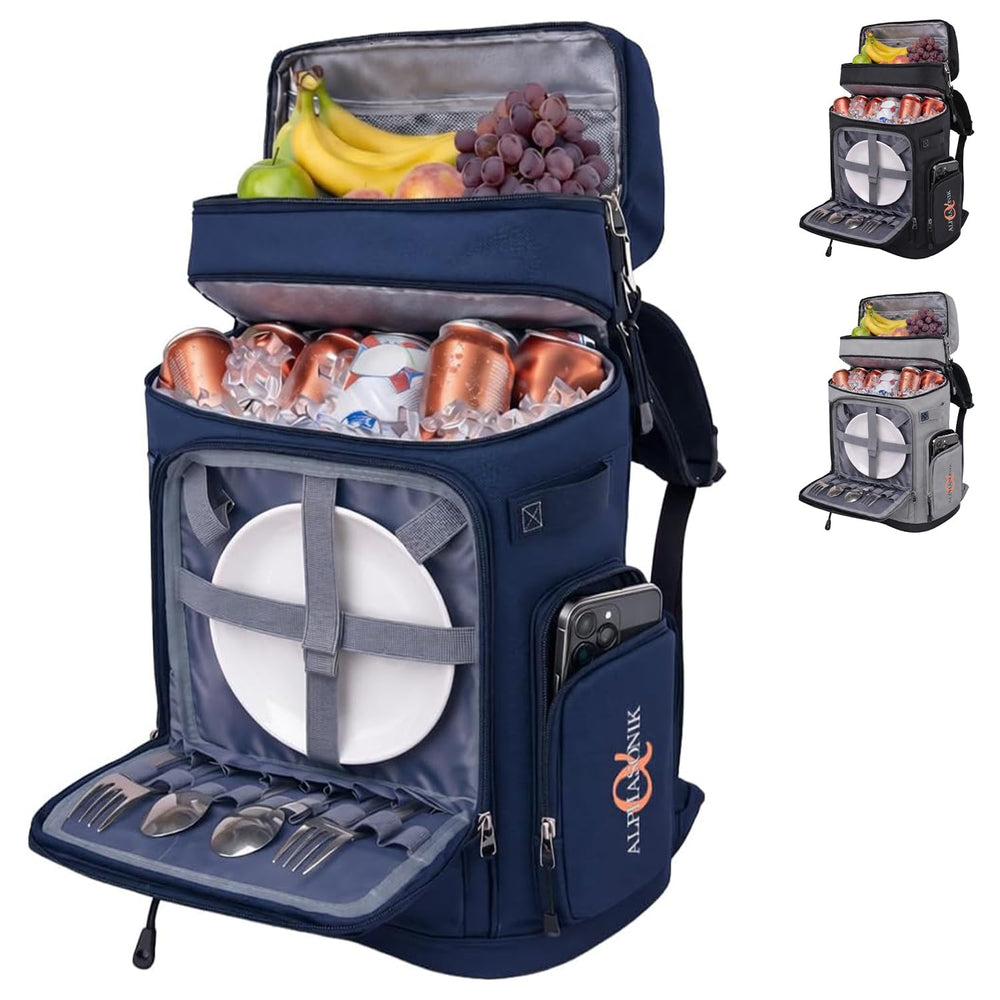 Alphasonik Cooler Backpack 48 Cans navy model front view
