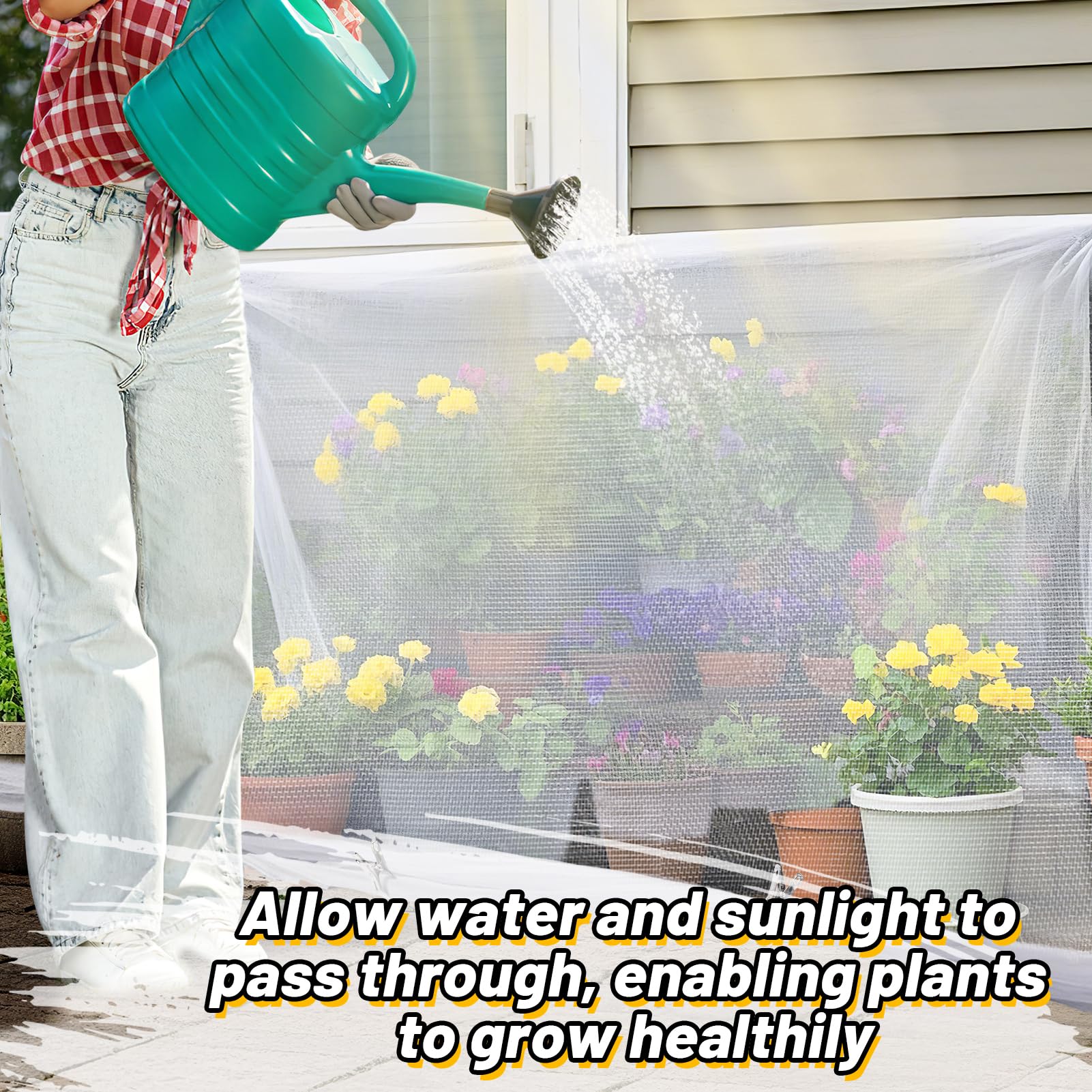 Alphatool garden netting cut to fit a specific garden layout