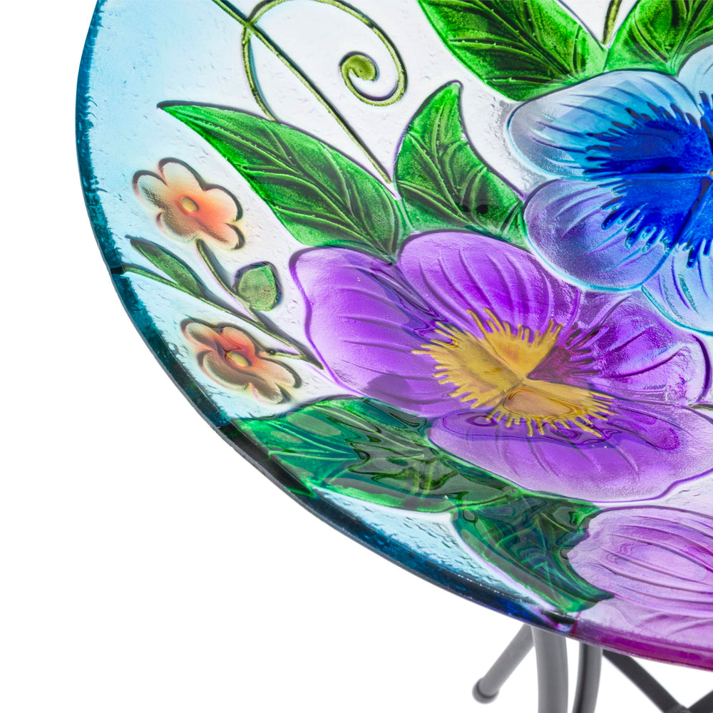 Alpine birdbath bowl on a metal stand