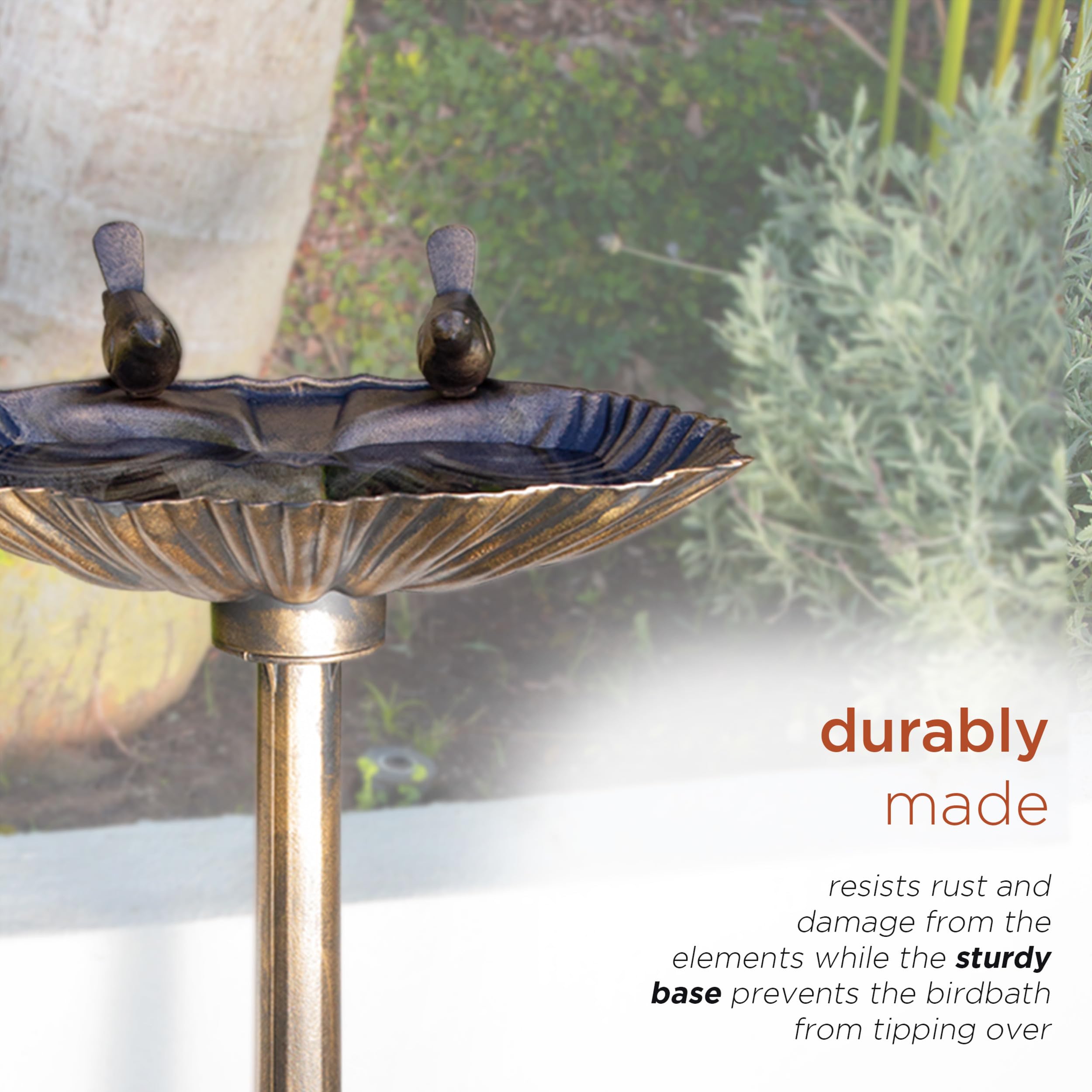 Alpine Corporation 31" Birdbath with sturdy base