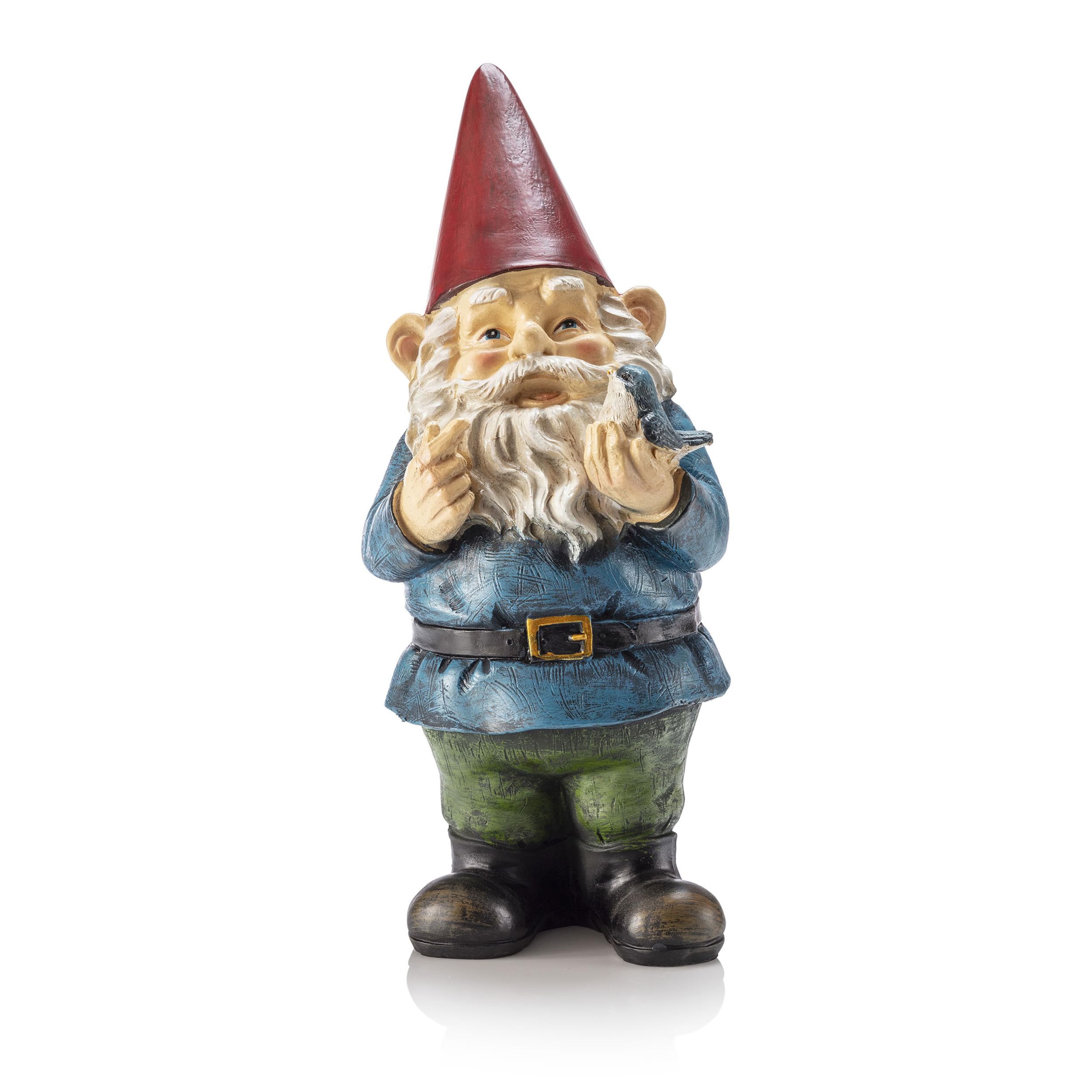 Alpine Corporation Garden Gnome with bird, garden décor