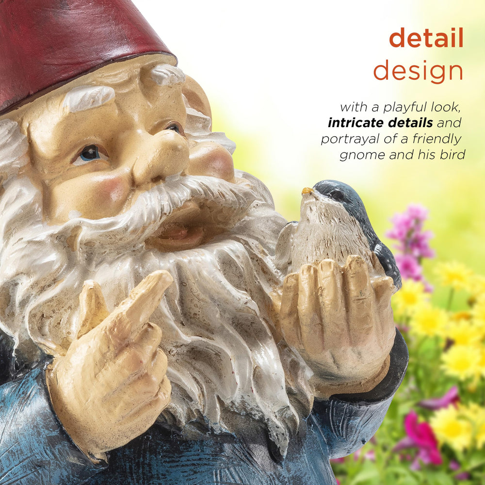 Alpine Garden Gnome statue on display on a porch