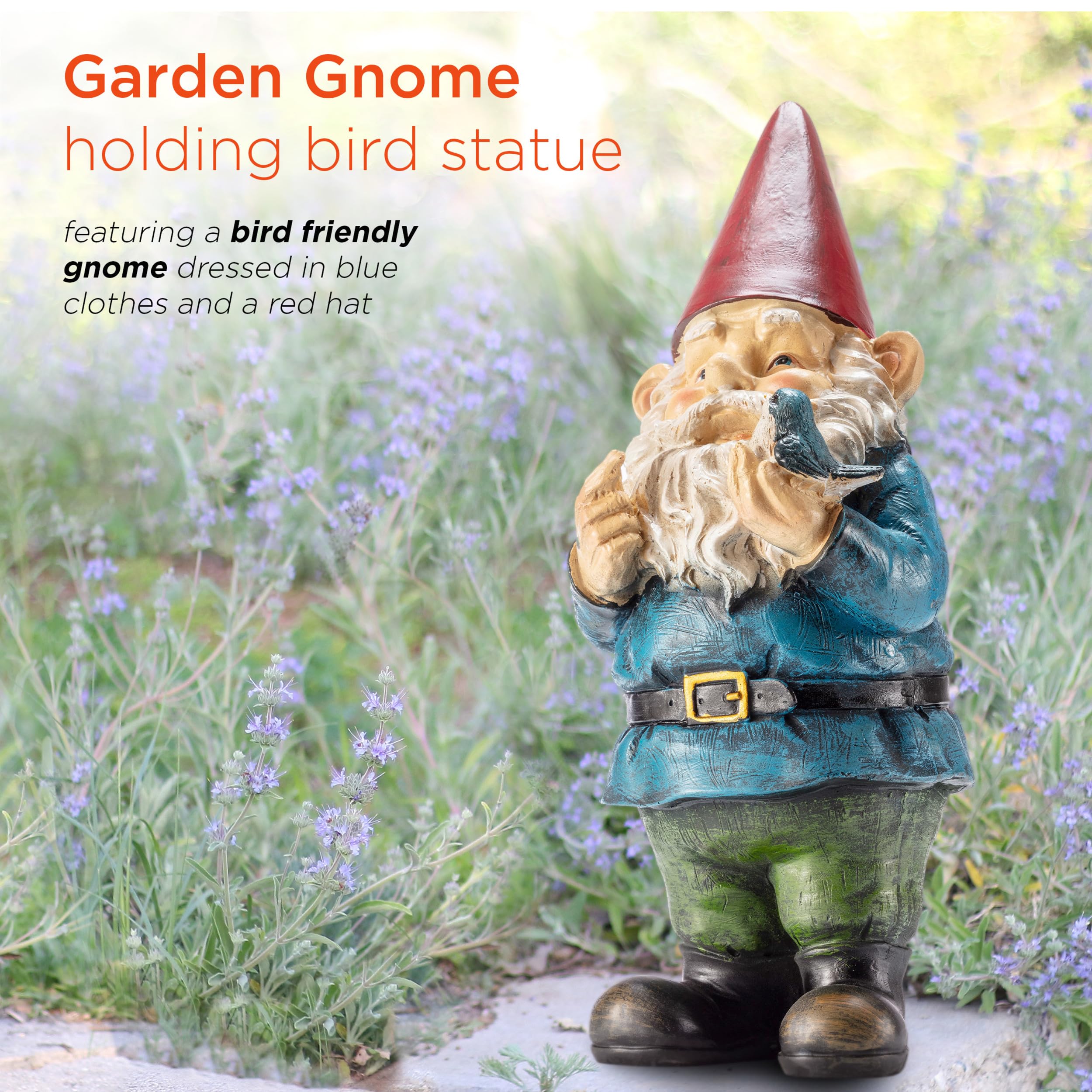 Alpine Garden Gnome with colorful hand-painted details