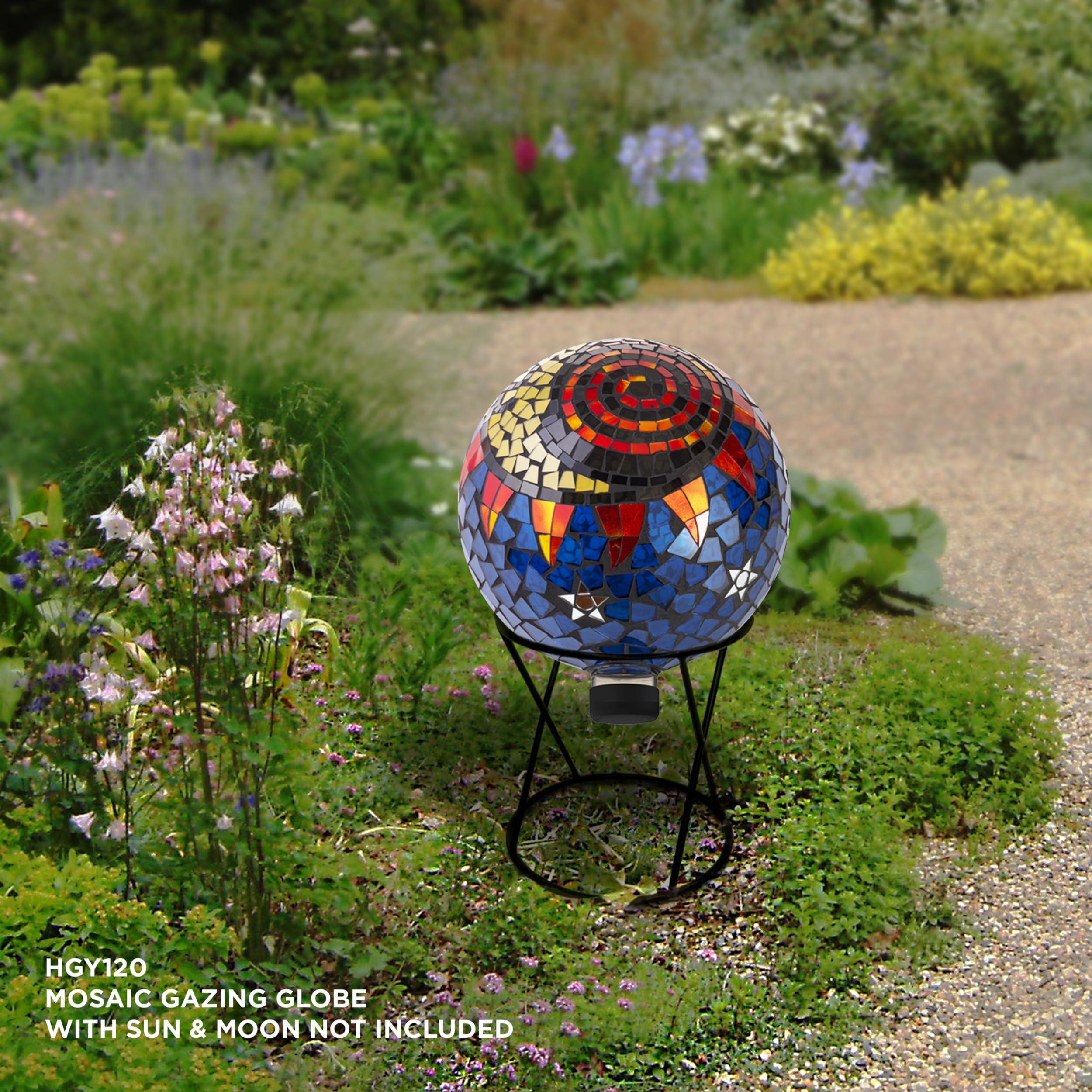 Alpine Gazing Globe Display Stand in modern outdoor décor
