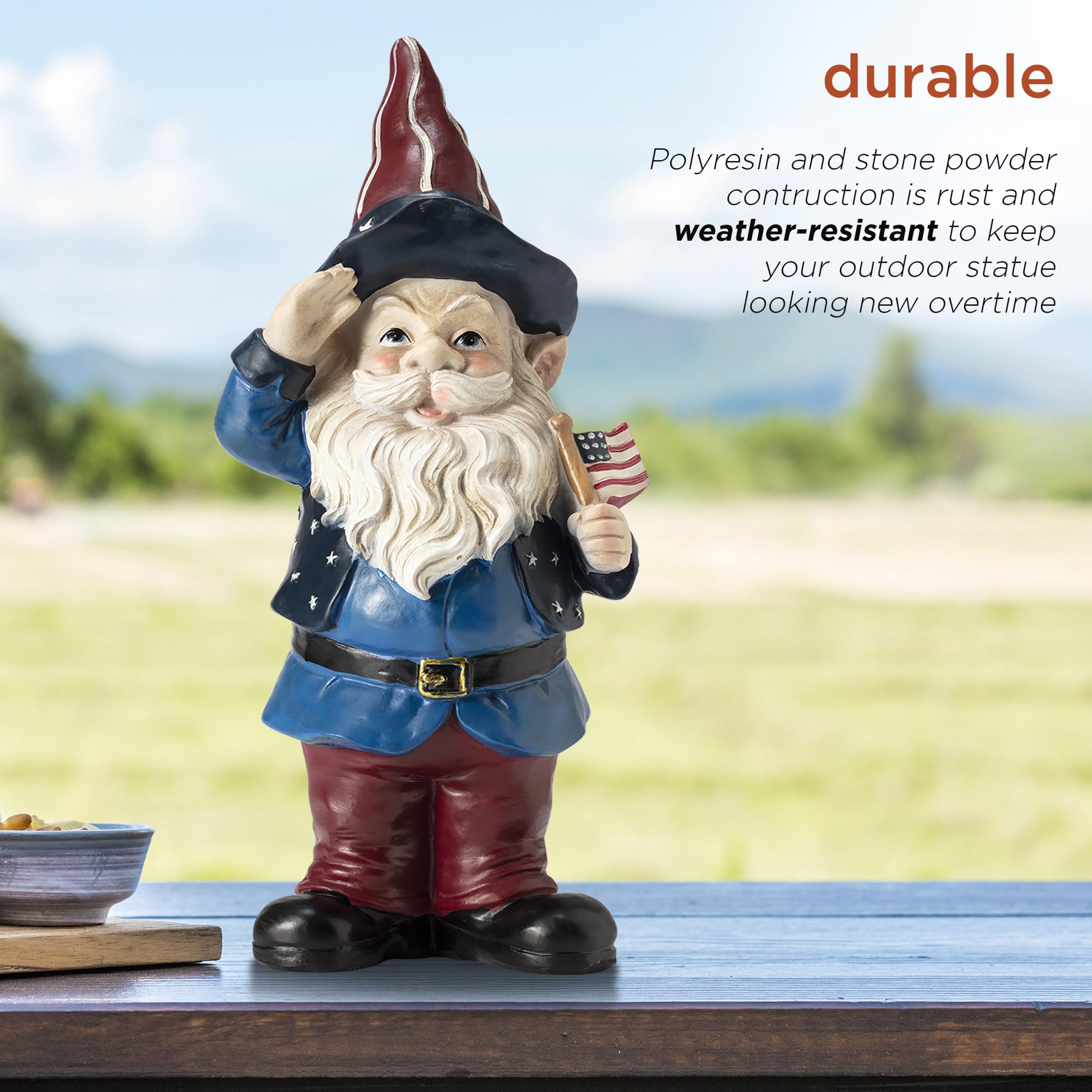Alpine Gnome Statue displayed among garden plants