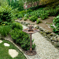 Alpine outdoor water fountain close-up of cascading tiers