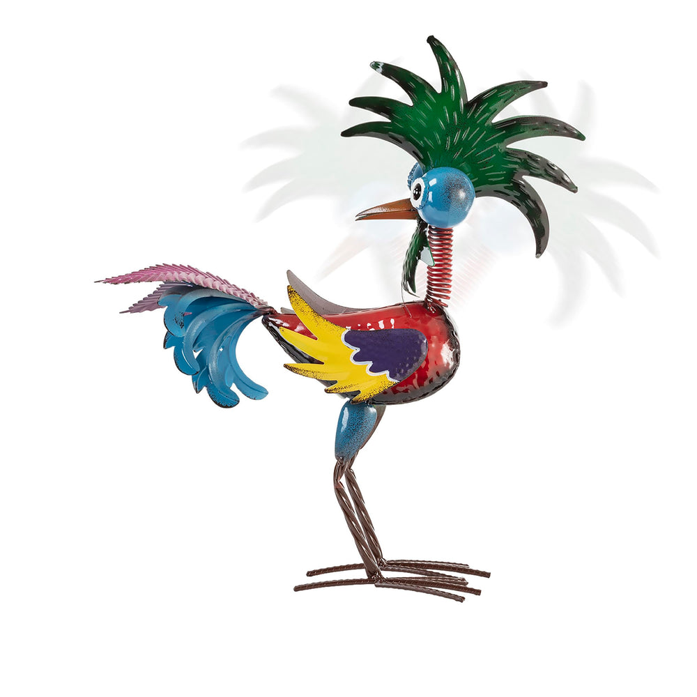 Alpine Rooster Statue showcasing vibrant colors and design