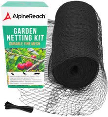 AlpineReach Garden Netting 7.5 x 100 ft black mesh front view