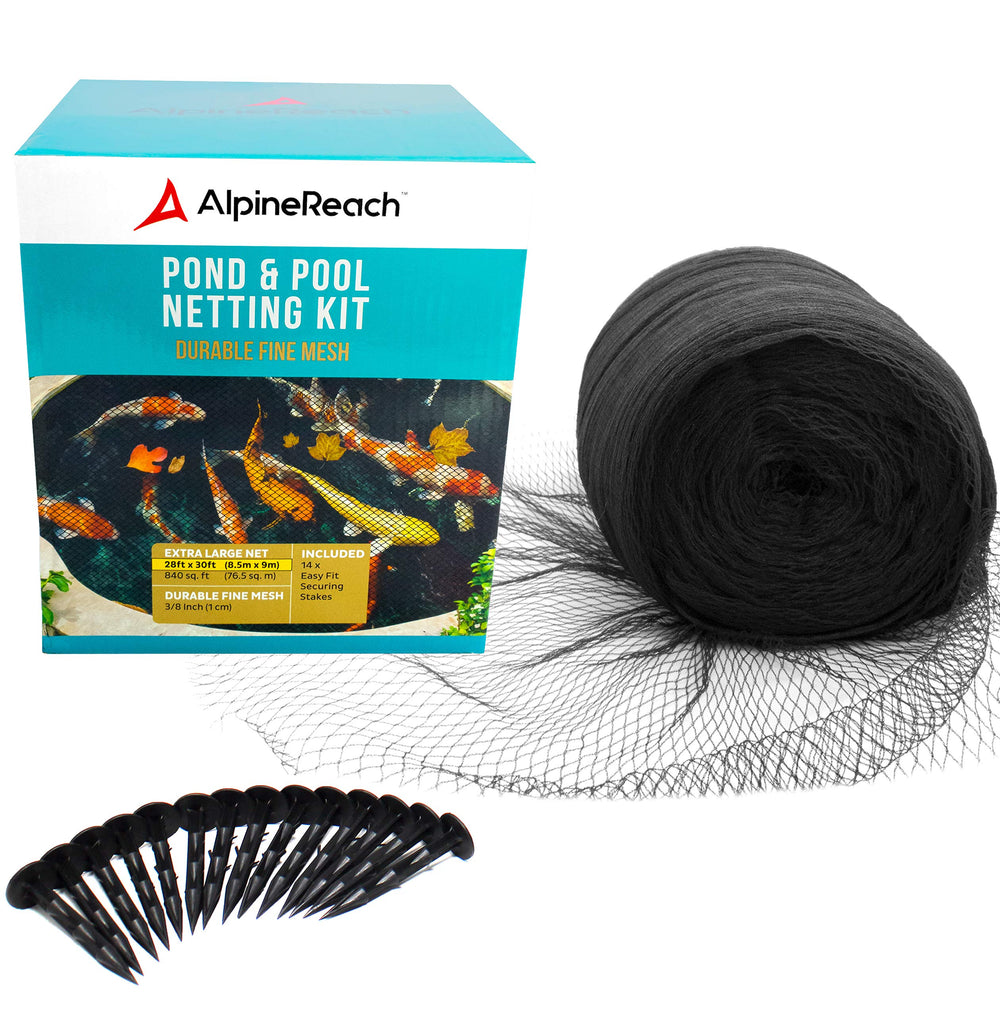 AlpineReach Koi Pond Netting Kit 40x40 ft black mesh netting front view