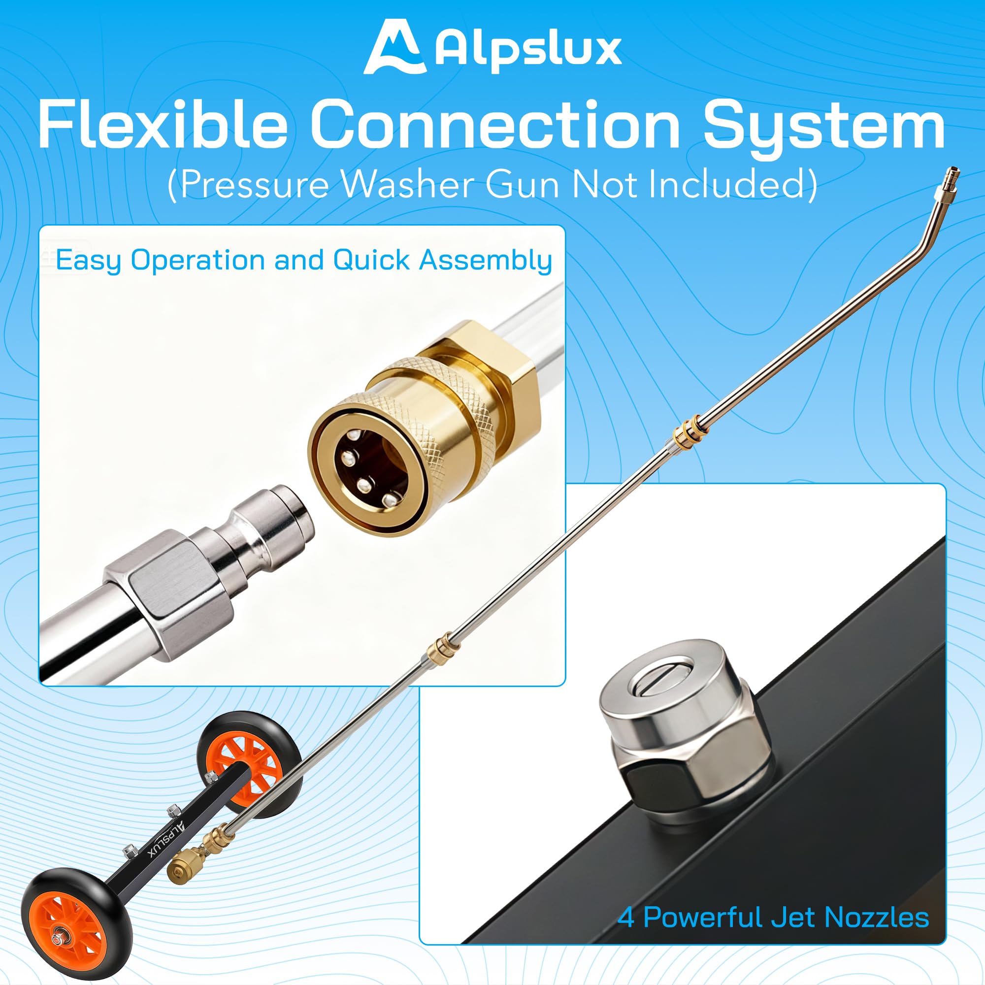 alpslux Undercarriage Cleaner in use under a vehicle