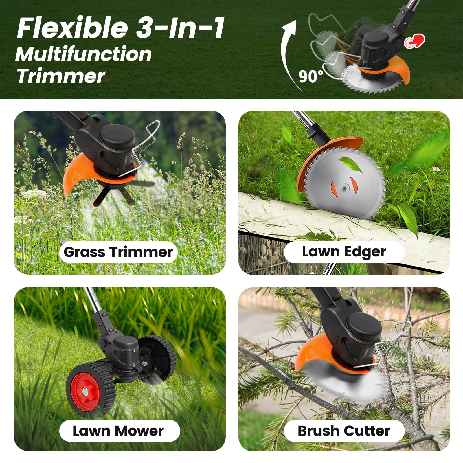 ALSO GO Cordless Weed Wacker with dual batteries
