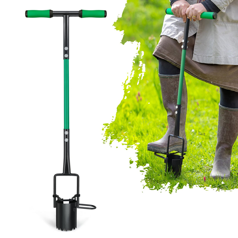Altdorff Bulb Planter Tool front view with long handle