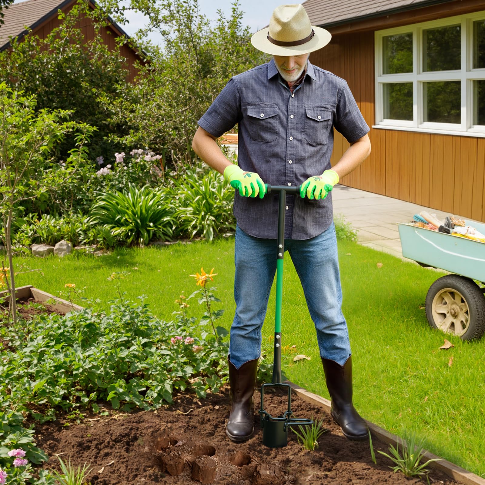 Altdorff Bulb Planter Tool in use for planting bulbs