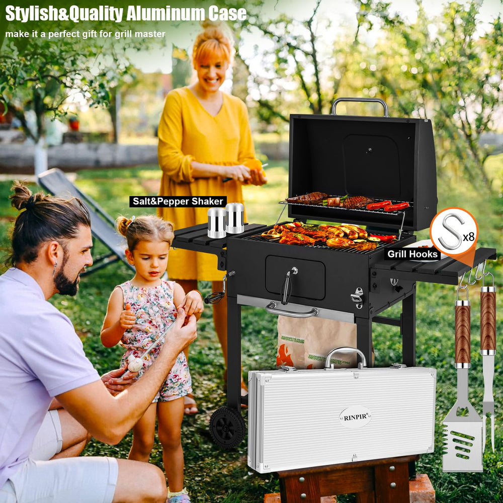 Aluminum case for RINPIR grilling tools, showing organization