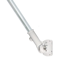 Aluminum flag bracket side view showing installation hardware