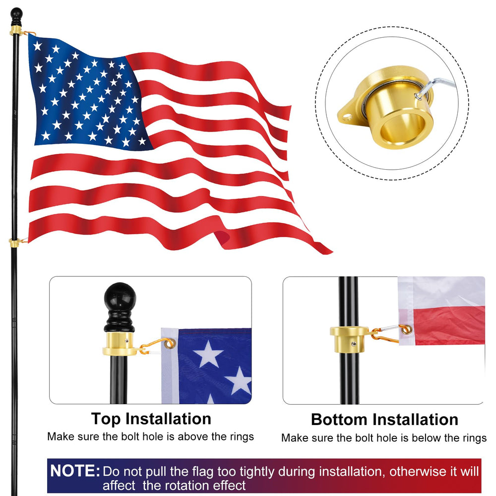 Aluminum hooks of HPGOED Flag Pole Rings for durability