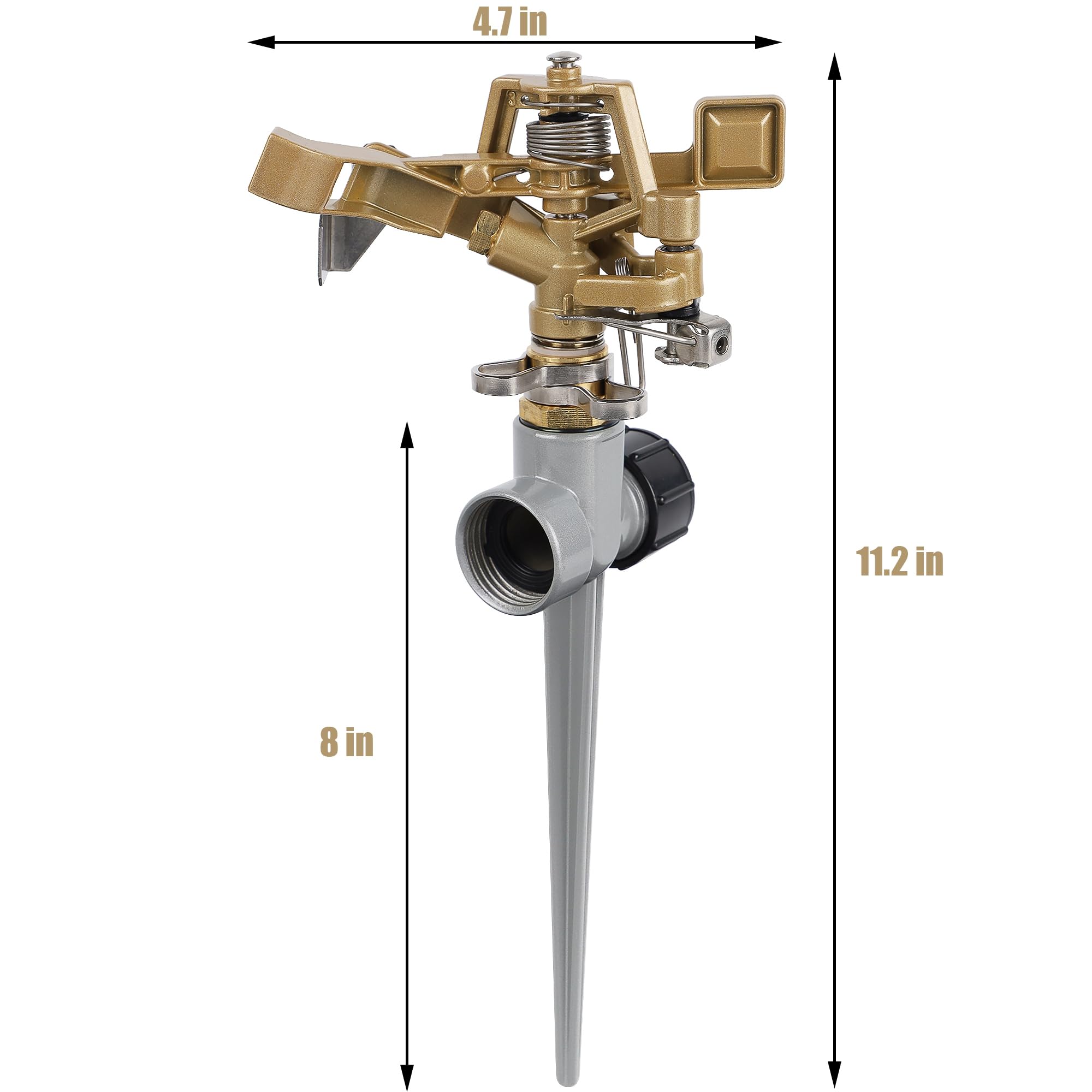 Aluminum spike base for Biswing impact sprinkler