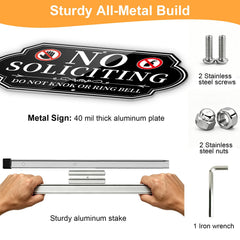 Aluminum stake included with Koalaat No Soliciting Sign