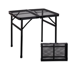 ALZEROOE Portable Folding Table front view with mesh top