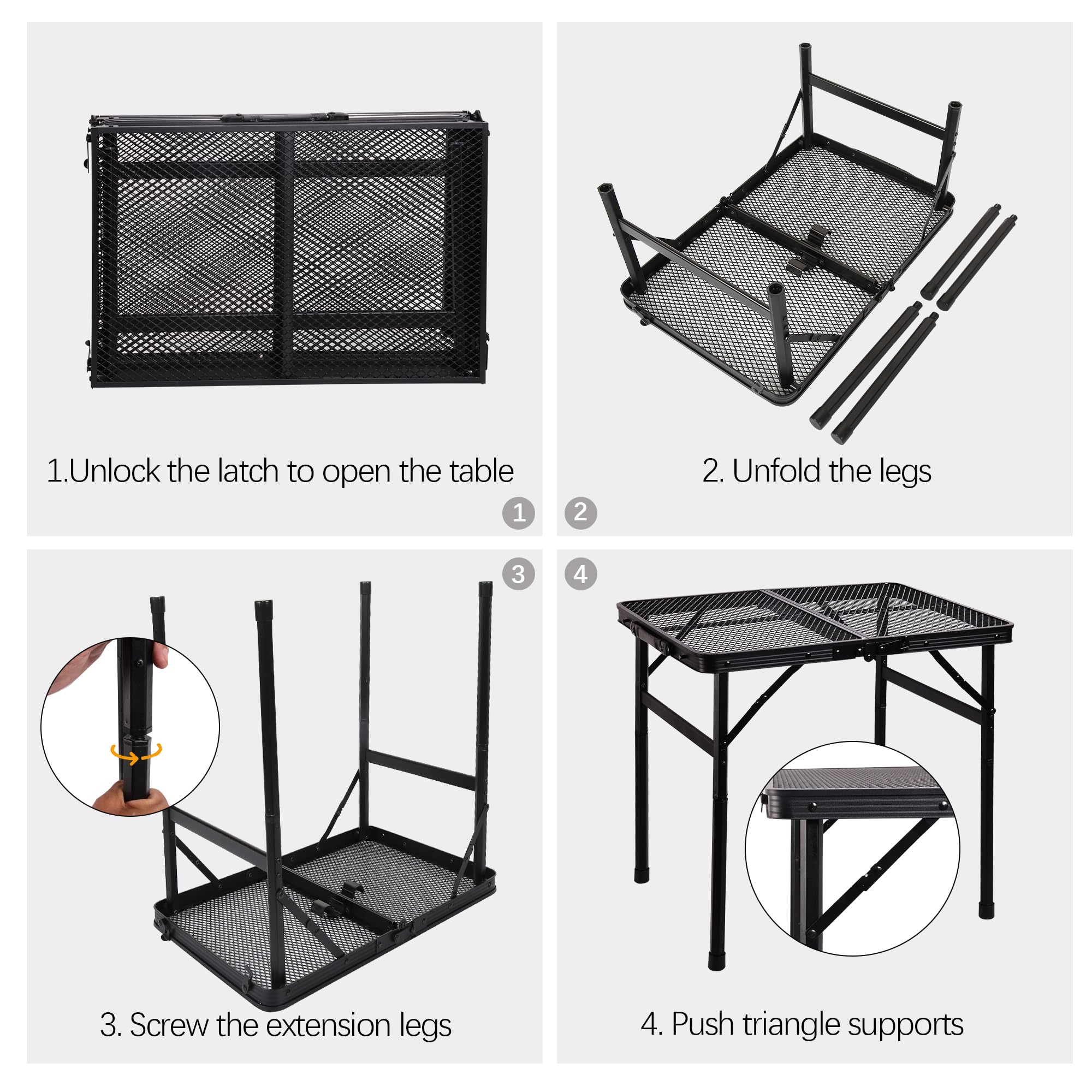 ALZEROOE Portable Folding Table in backyard gathering