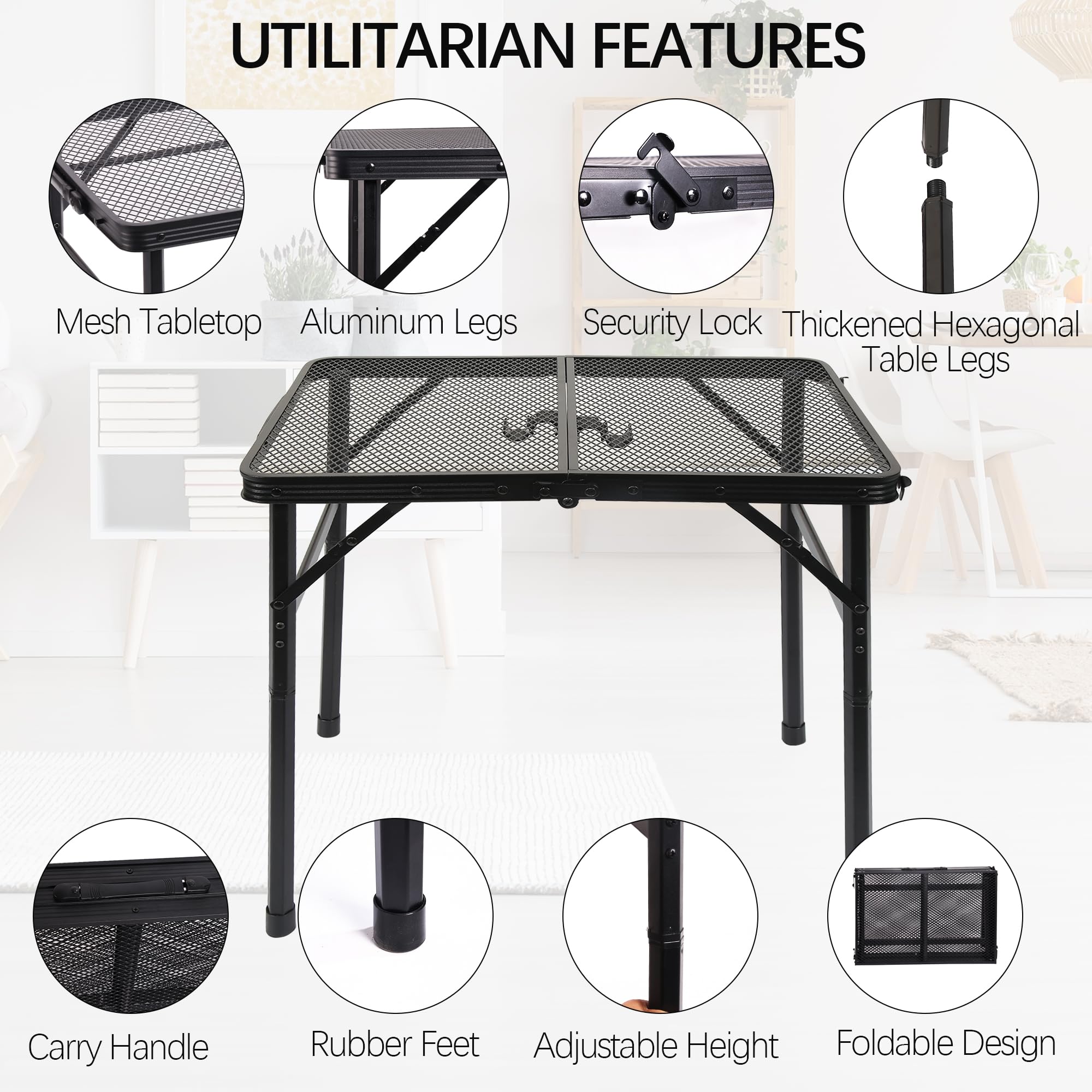ALZEROOE Portable Folding Table in outdoor picnic setup