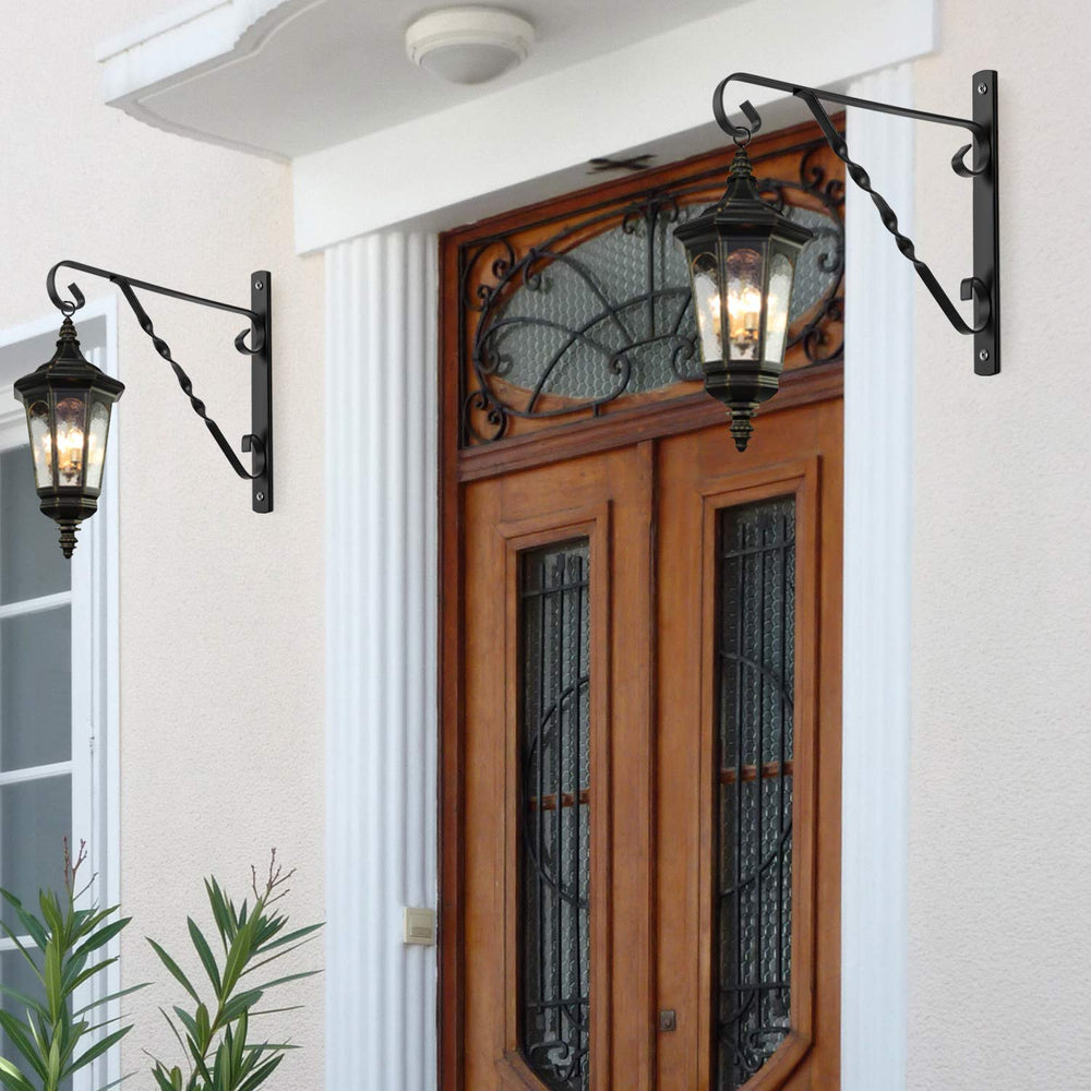 AMAGABELI 12-inch metal hanging bracket with bird feeder