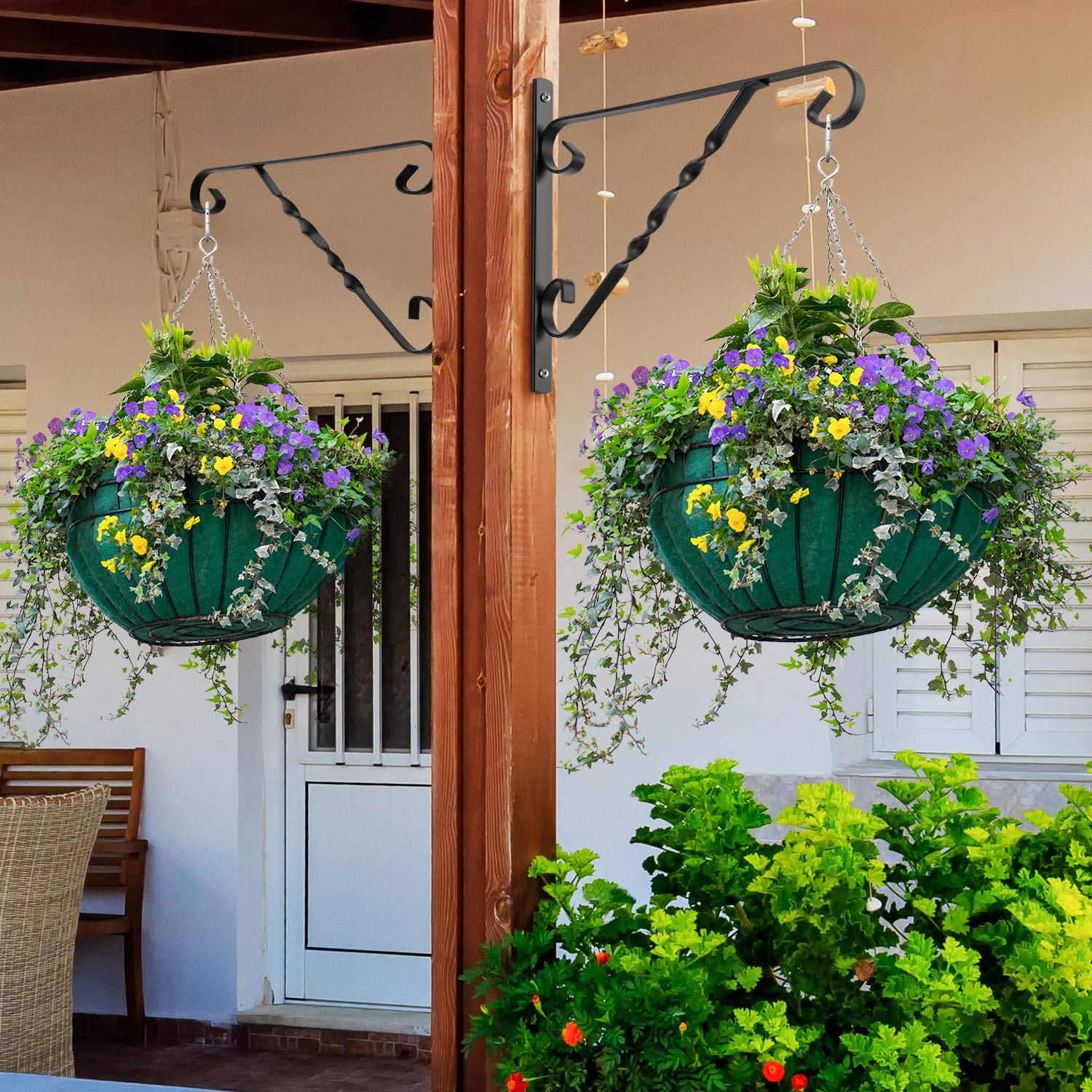 AMAGABELI 12-inch metal plant bracket with lantern