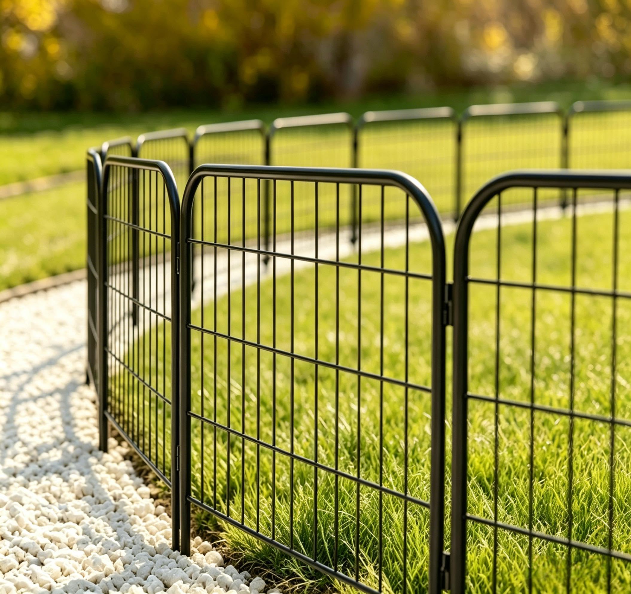 AMAGABELI decorative garden fence 10 panels set front view