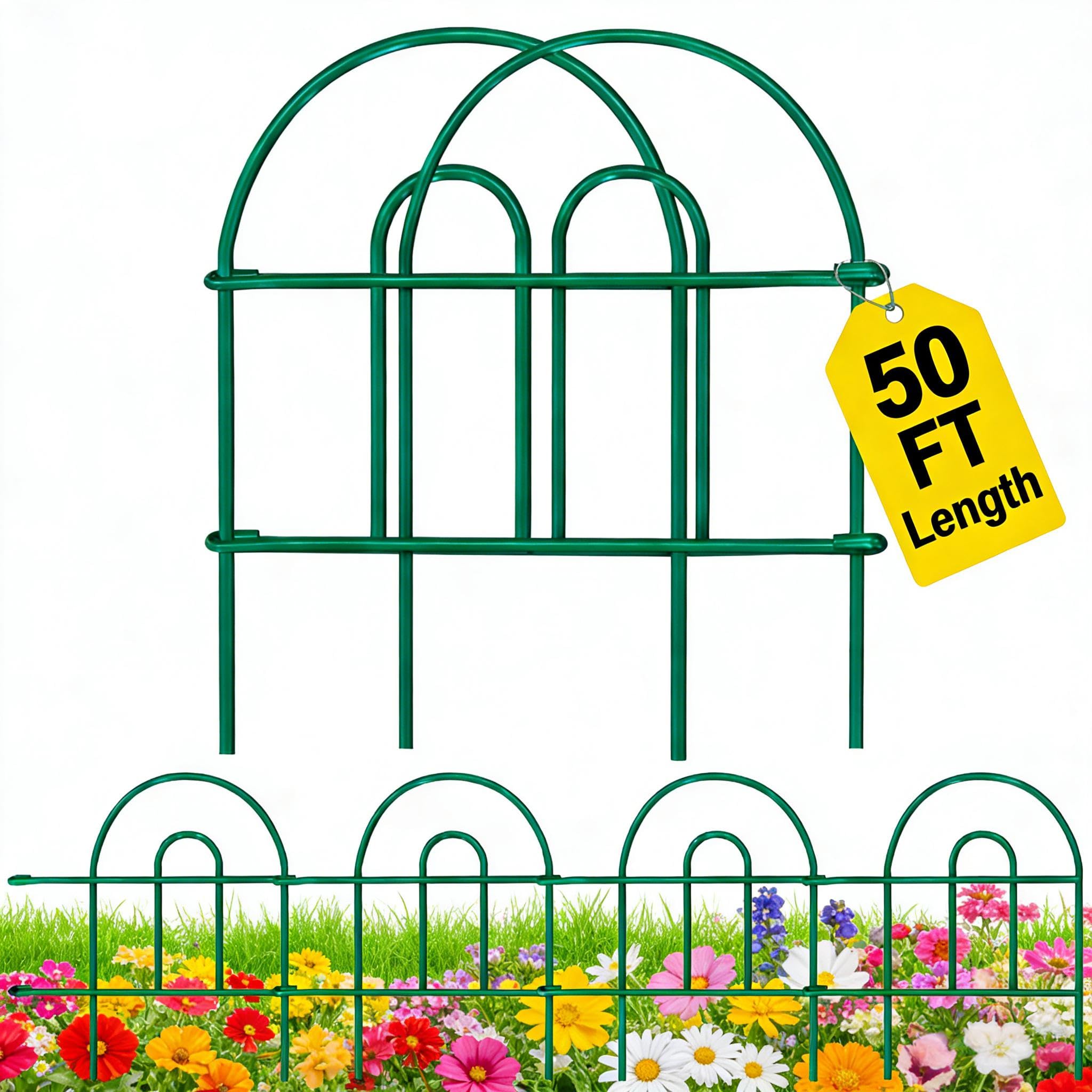 AMAGABELI Decorative Garden Fence 35 Panels in green color