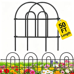 AMAGABELI decorative garden fence front view, black panels