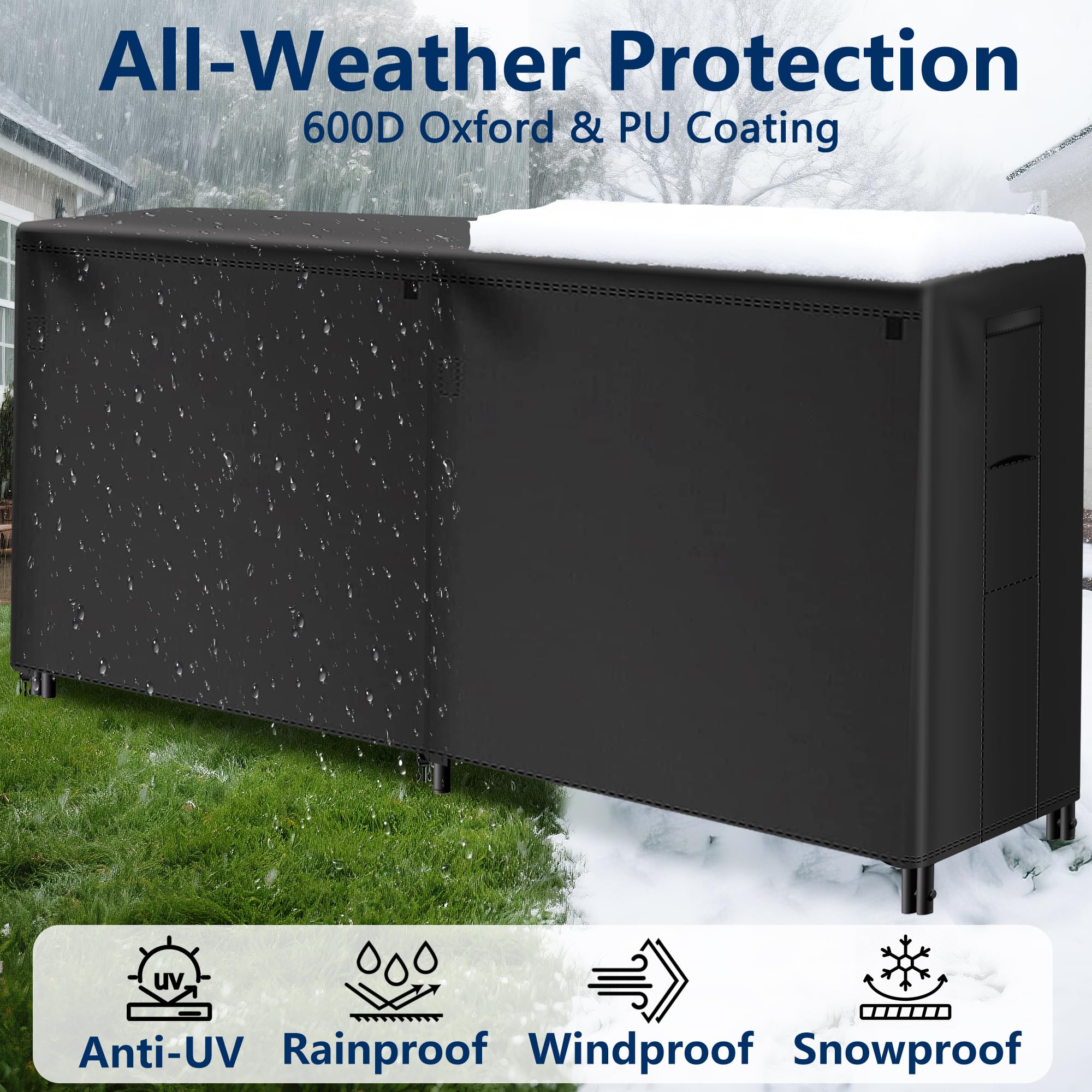 AMAGABELI firewood cover showing Velcro closure
