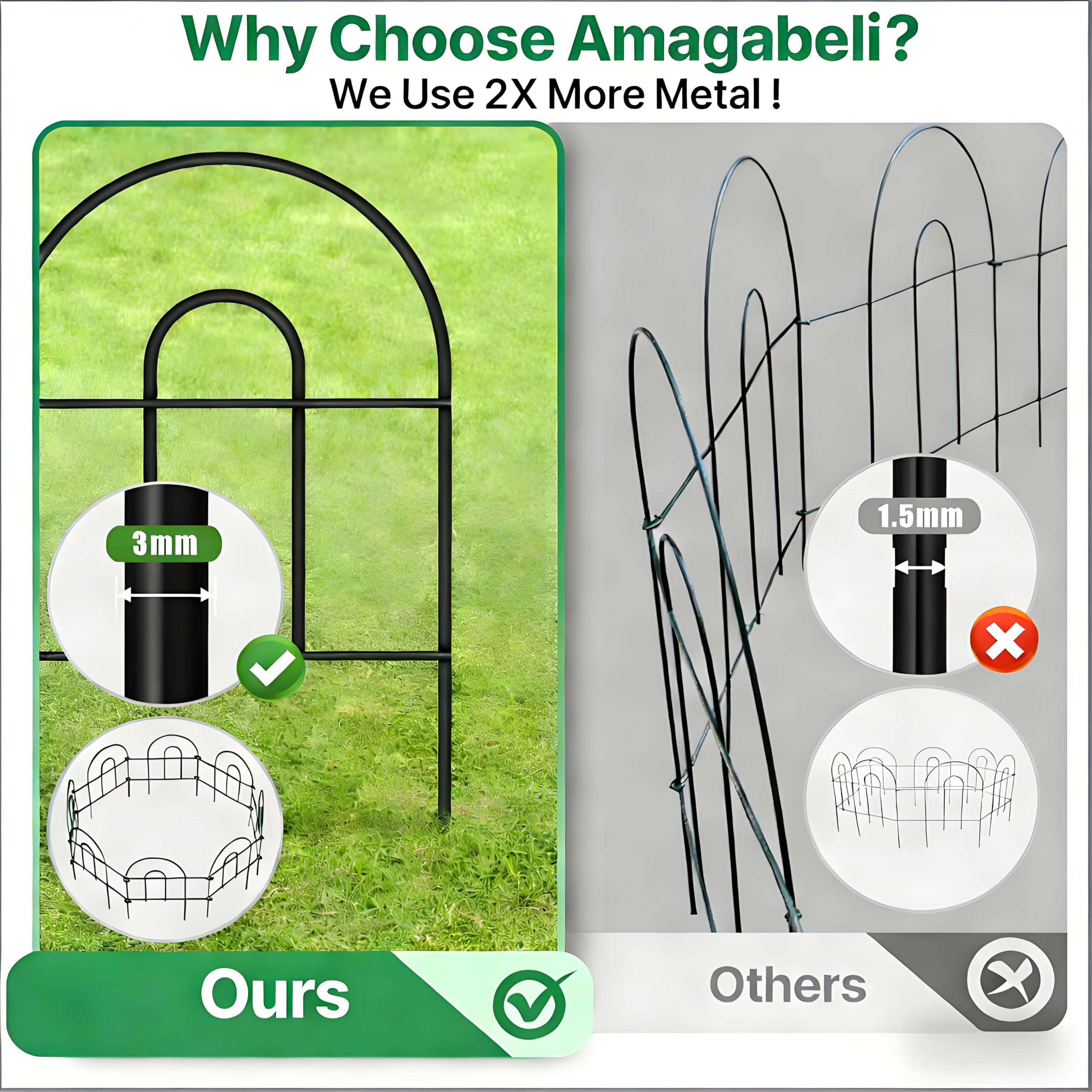 AMAGABELI garden fence panels stacked for easy storage