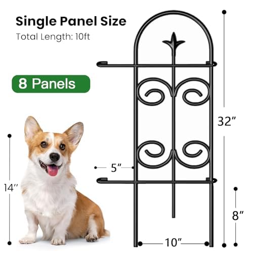 AMAGABELI garden fence showcasing black powder-coated finish