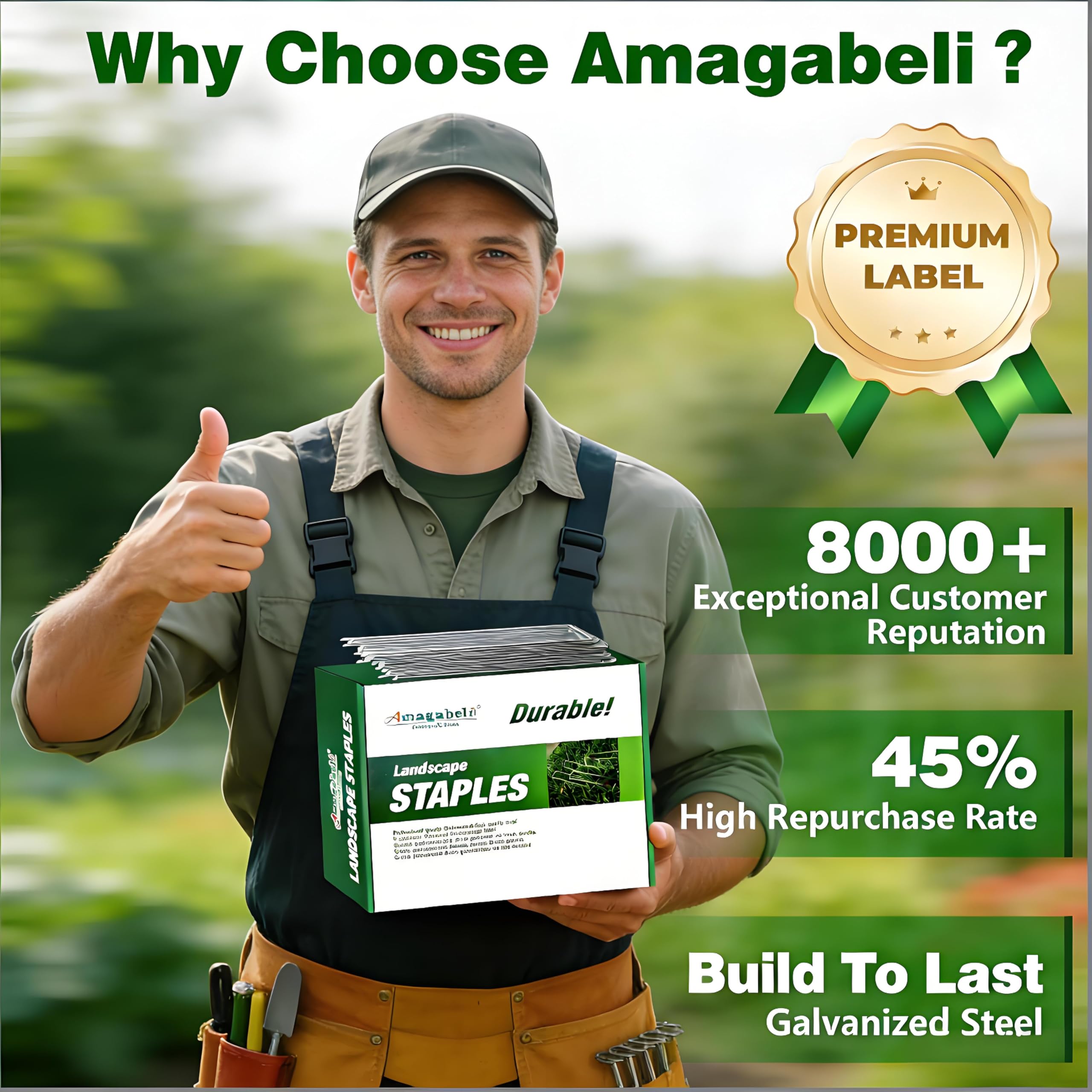 AMAGABELI garden stakes showing durability against hard soil