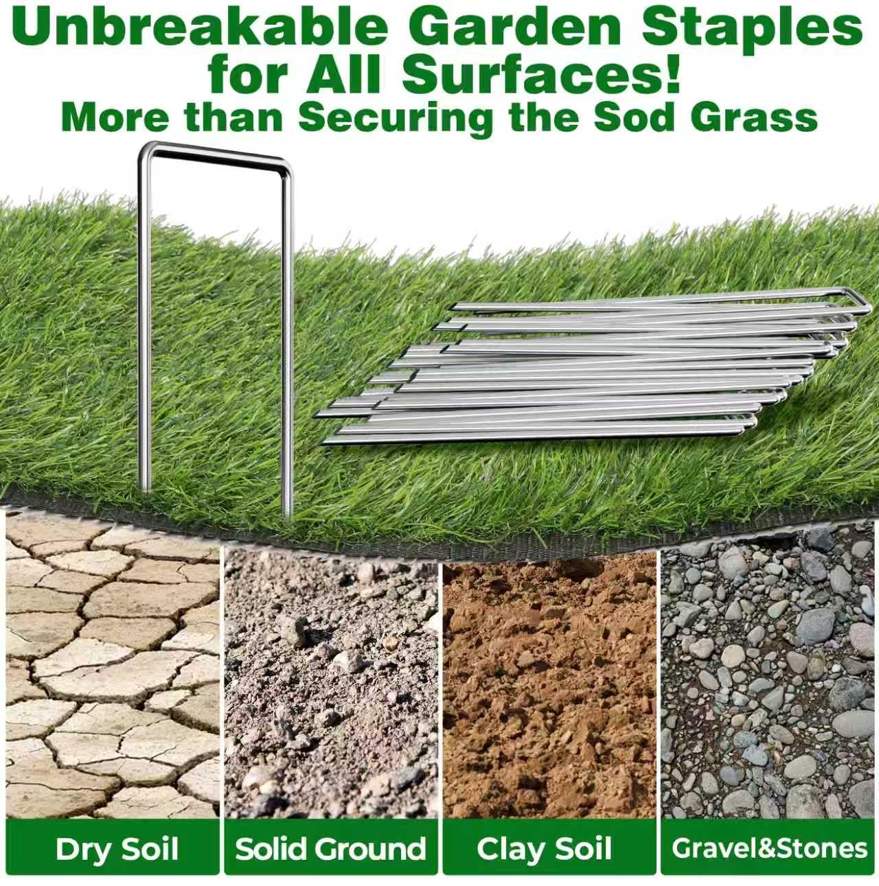 AMAGABELI landscape staples pack dimensions with specifications