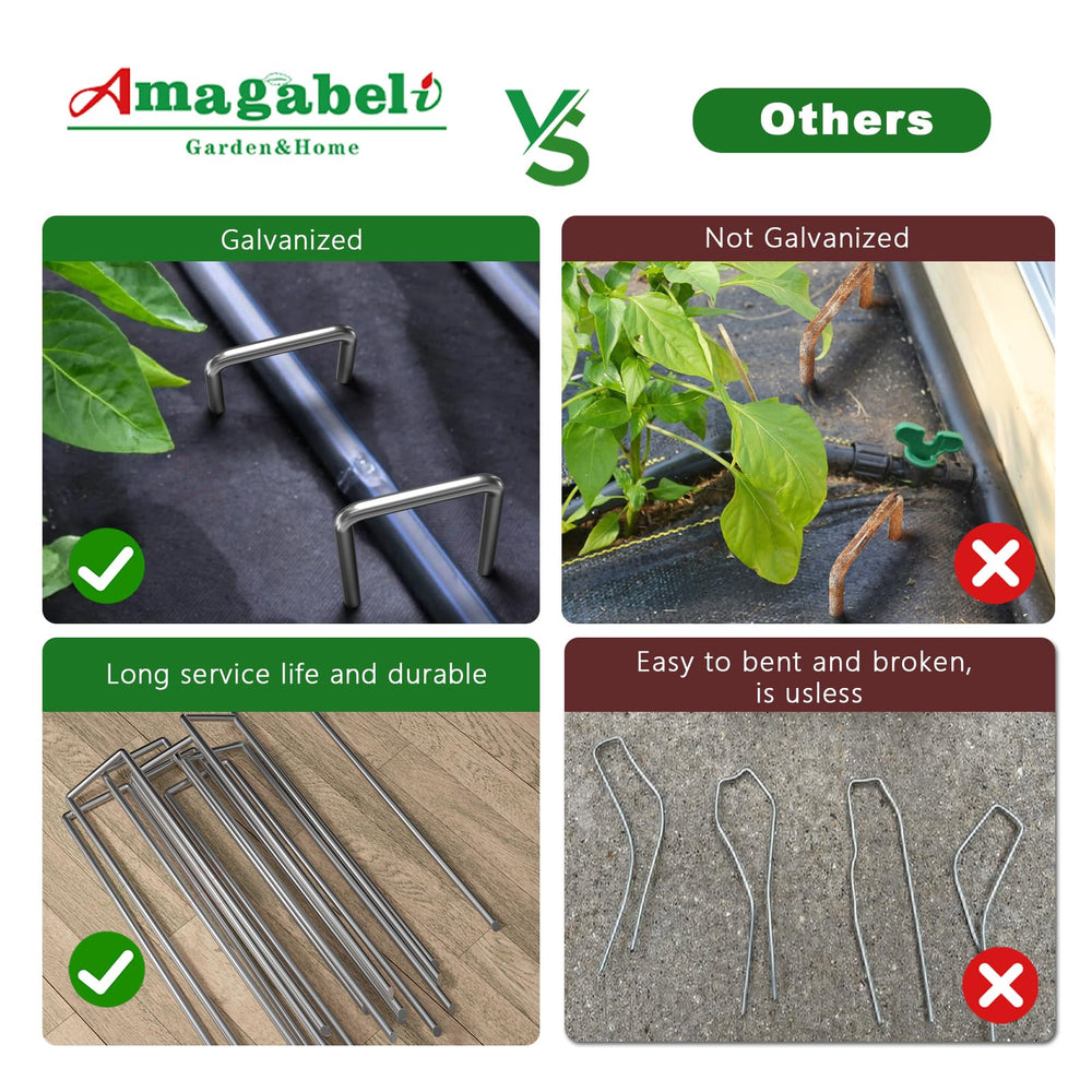 AMAGABELI landscape staples showing thickness and gauge