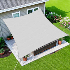 Amagenix 12' x 12' Sun Shade Sail Light Grey front view