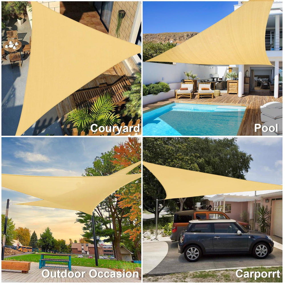 Amagenix 16' triangle sun shade sail dimensions display