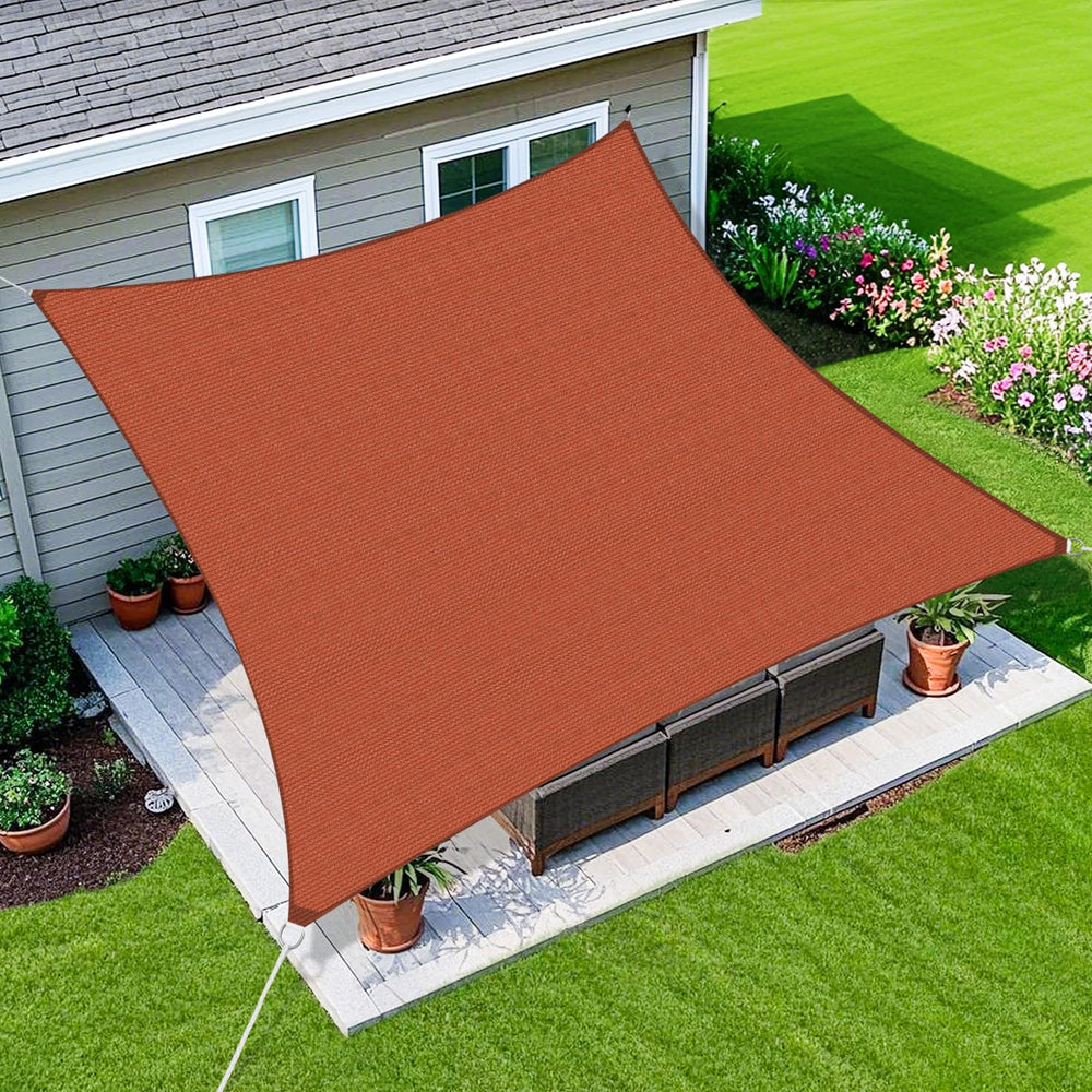 Amagenix 16'X20' sun shade sail rust red front view