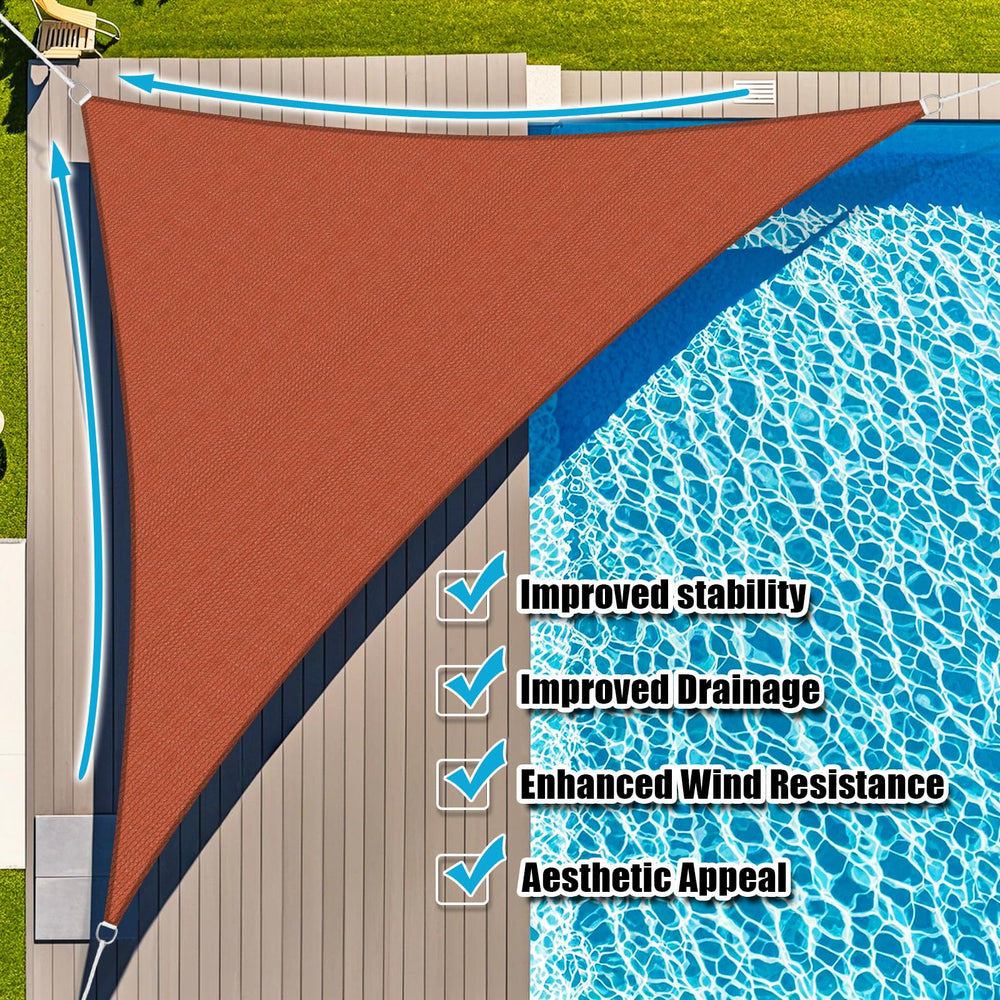Amagenix 20' x 20' shade sail in backyard setting