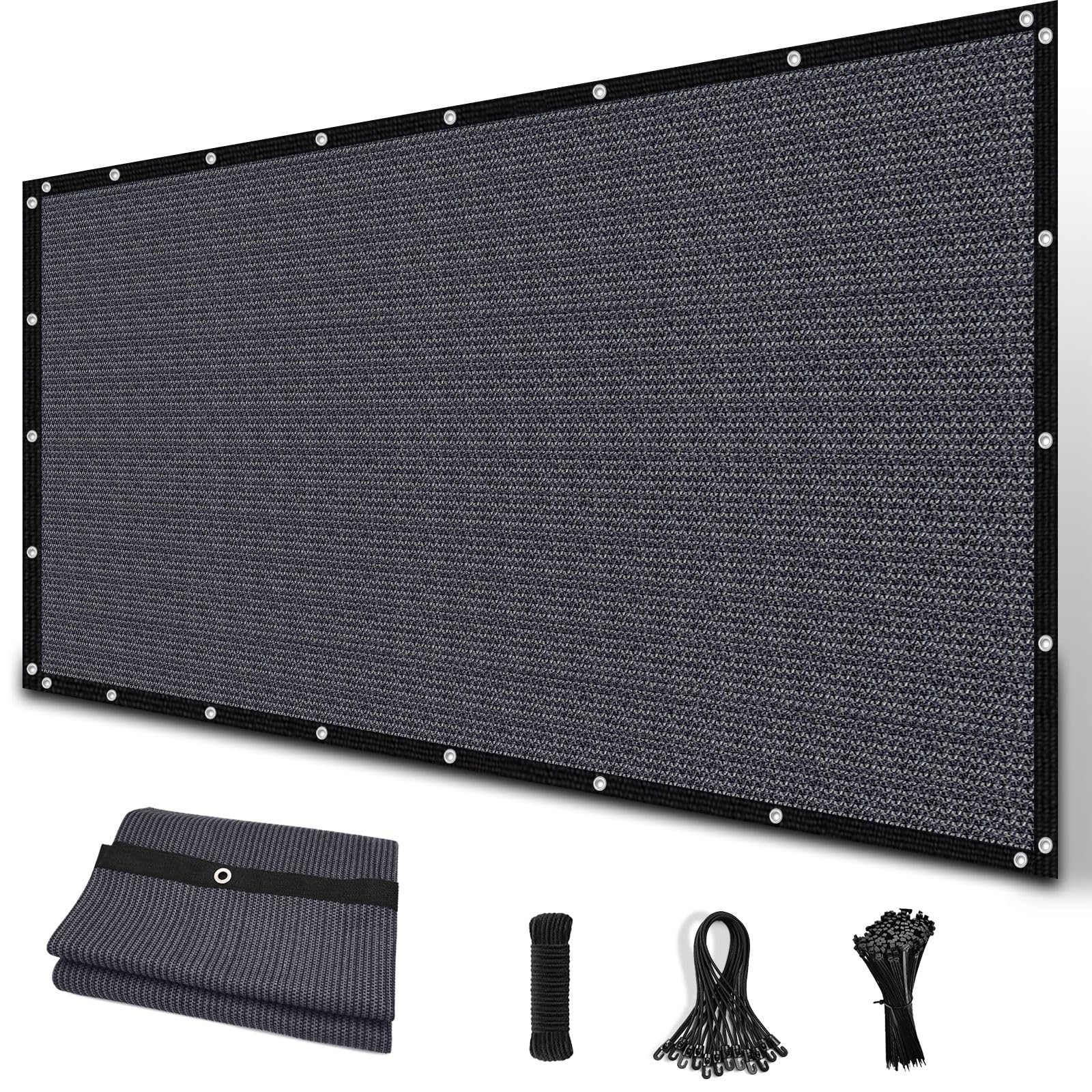 Amagenix 6' x 8' blue gray sun shade cloth front view