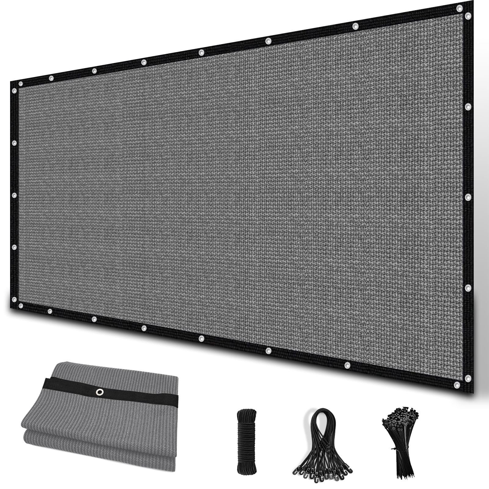 Amagenix 8' x 12' Sun Shade Cloth in gray front view