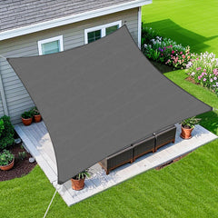 Amagenix 8' x 12' Sun Shade Sail in Dark Grey front view
