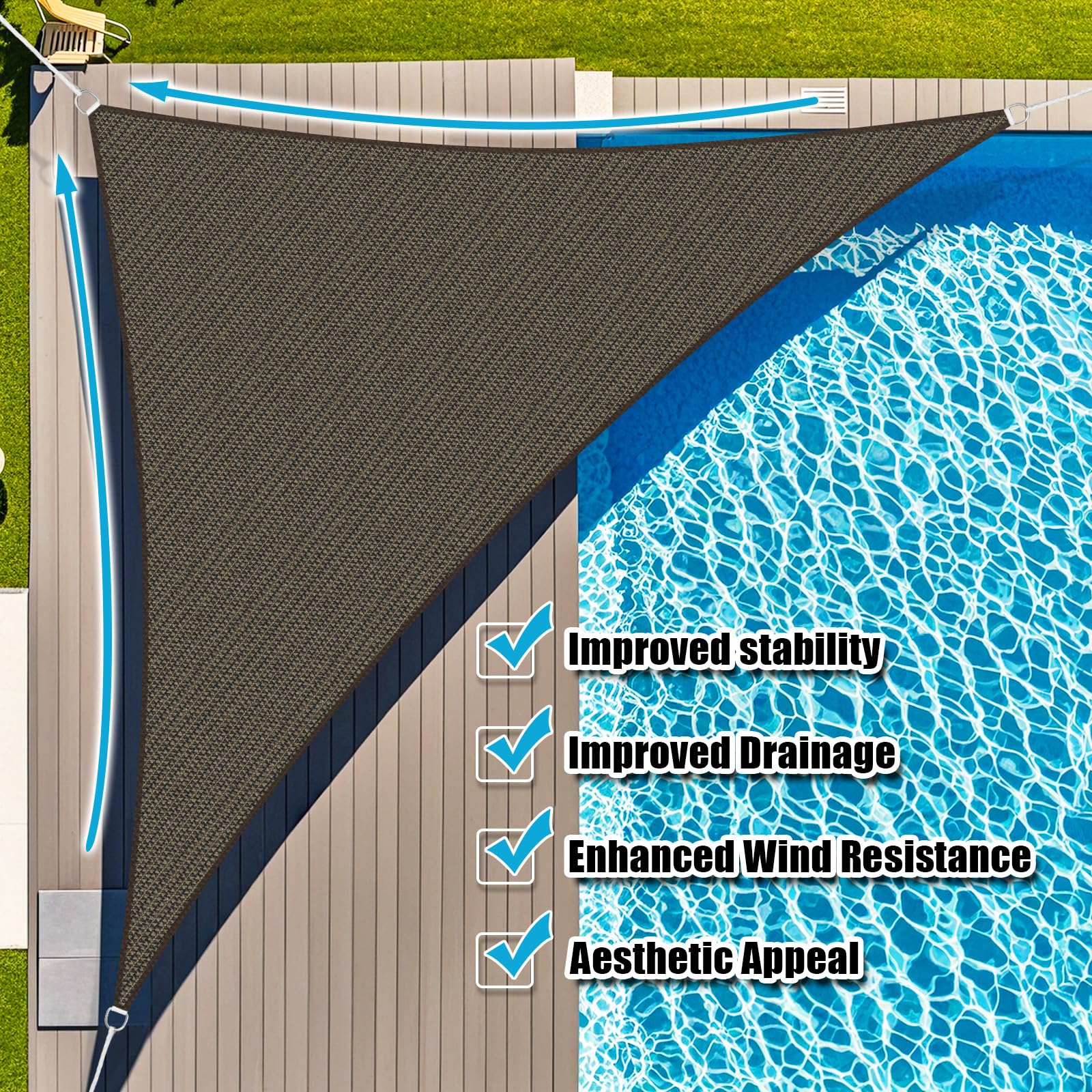 Amagenix Mocha Sun Shade Sail in use over a patio